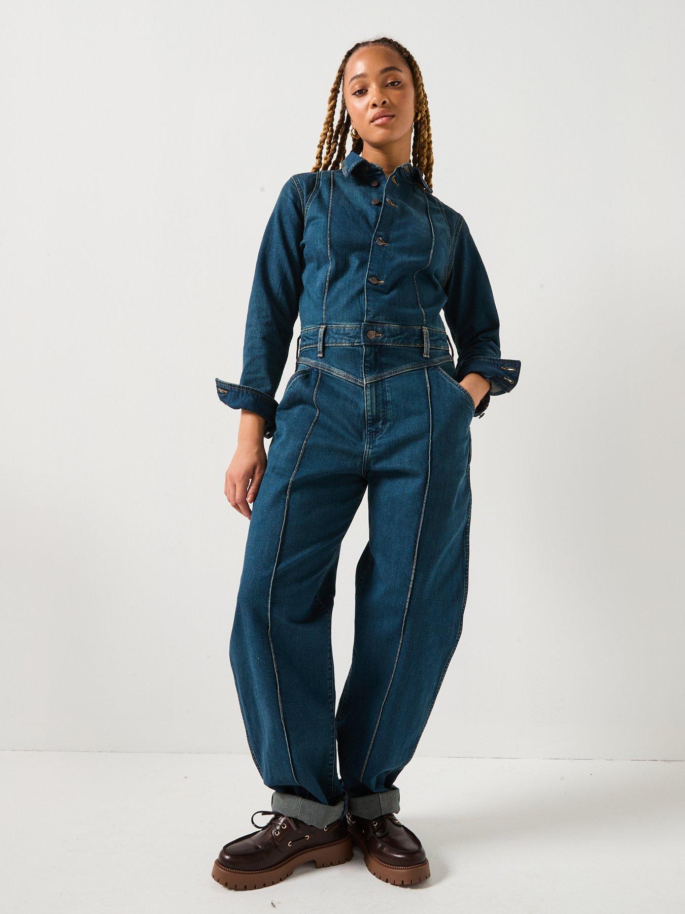 Image 3 of 6 of Wrangler Western Coverall Jumpsuit - Rustic Rinse - Blue