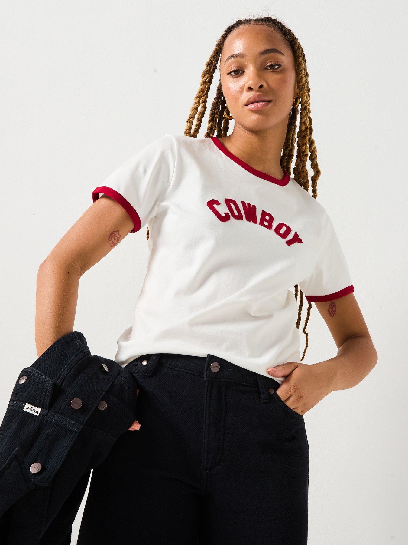 undefined Ringer Tee - Worn - White