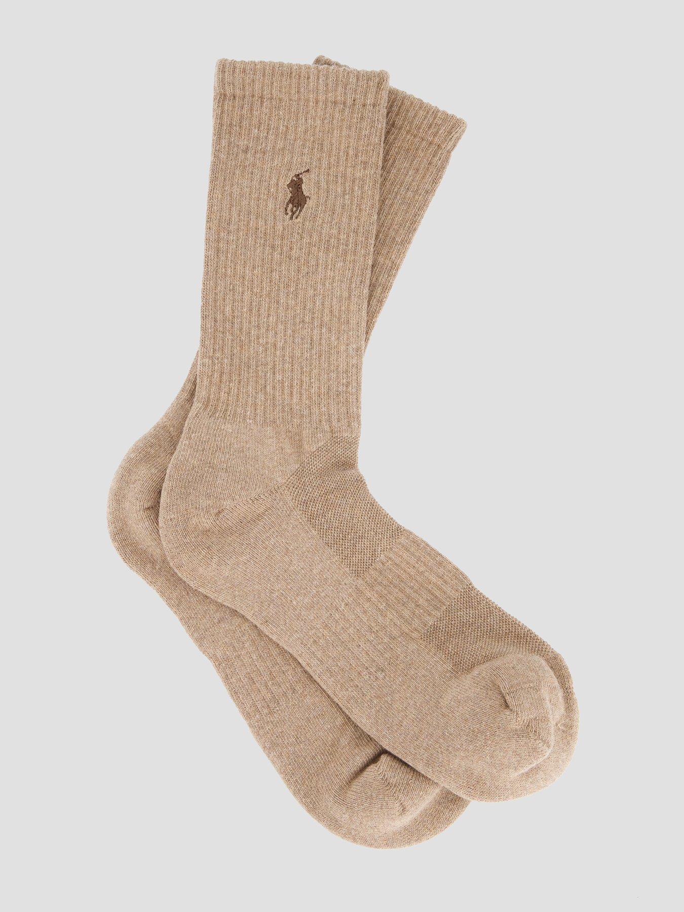 Image 2 of 3 of Polo Ralph Lauren 6 Pack Crew Sports Socks - Brown