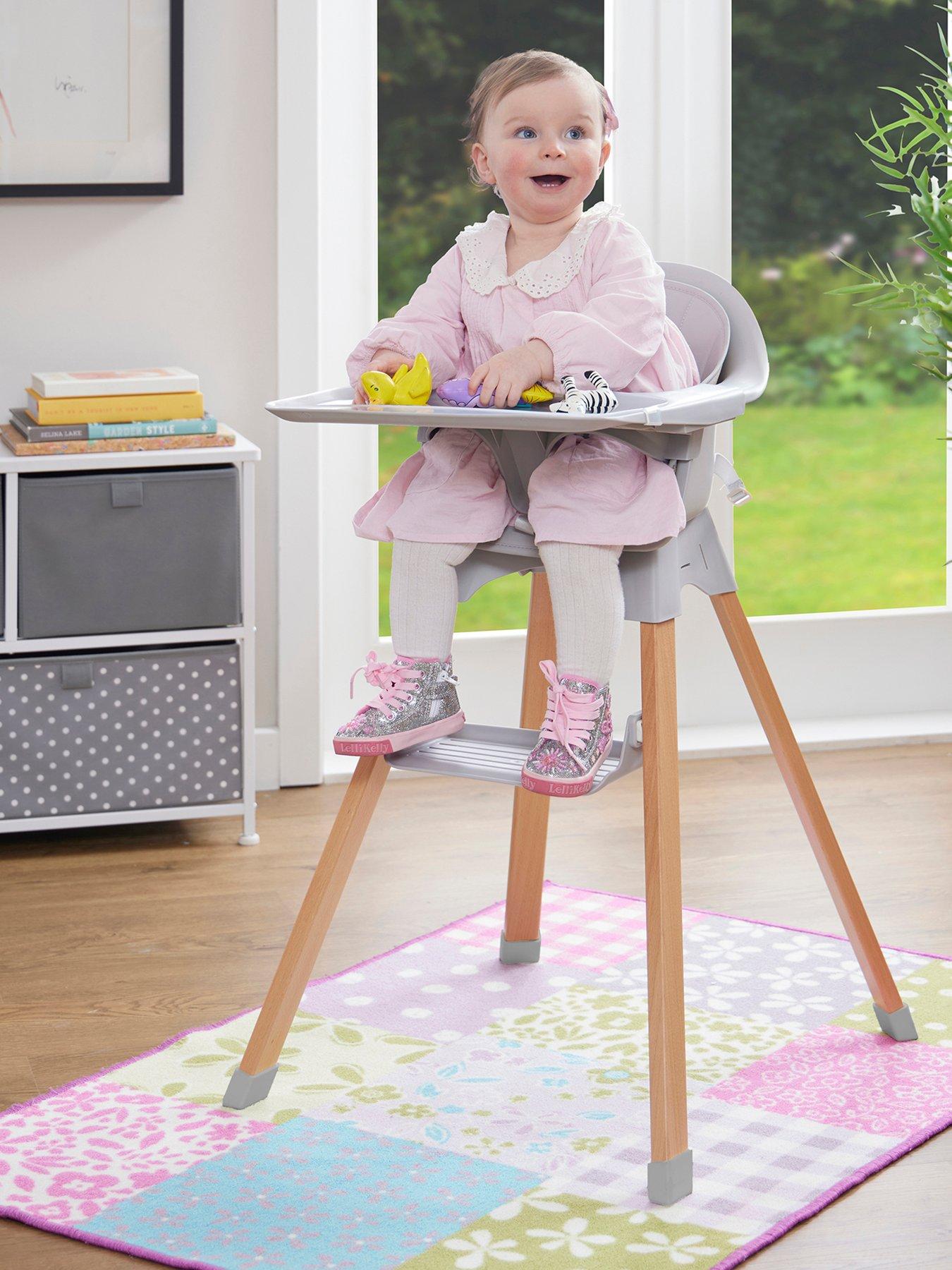 undefined Kids Nordic High Chair - grey and beechwood