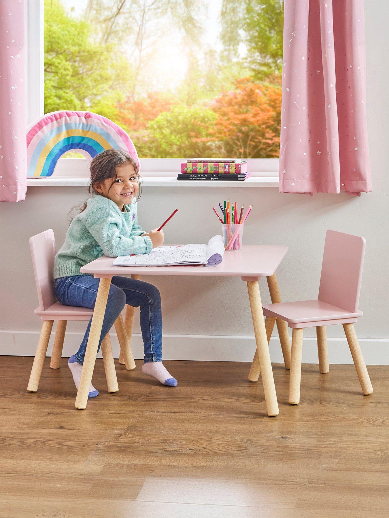 Image 1 of 7 of Liberty House Kids Table and Two Chairs Set Pink