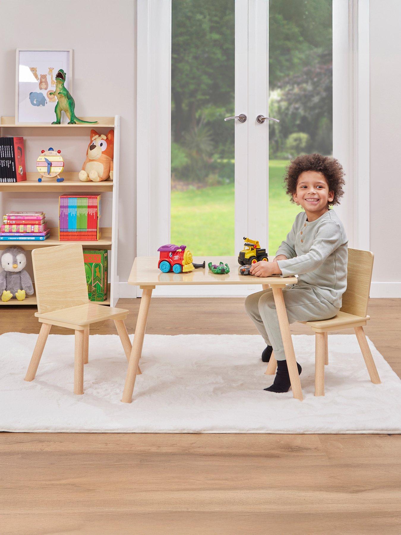 Image 1 of 7 of Liberty House Kids Table and Two Chairs Set Natural