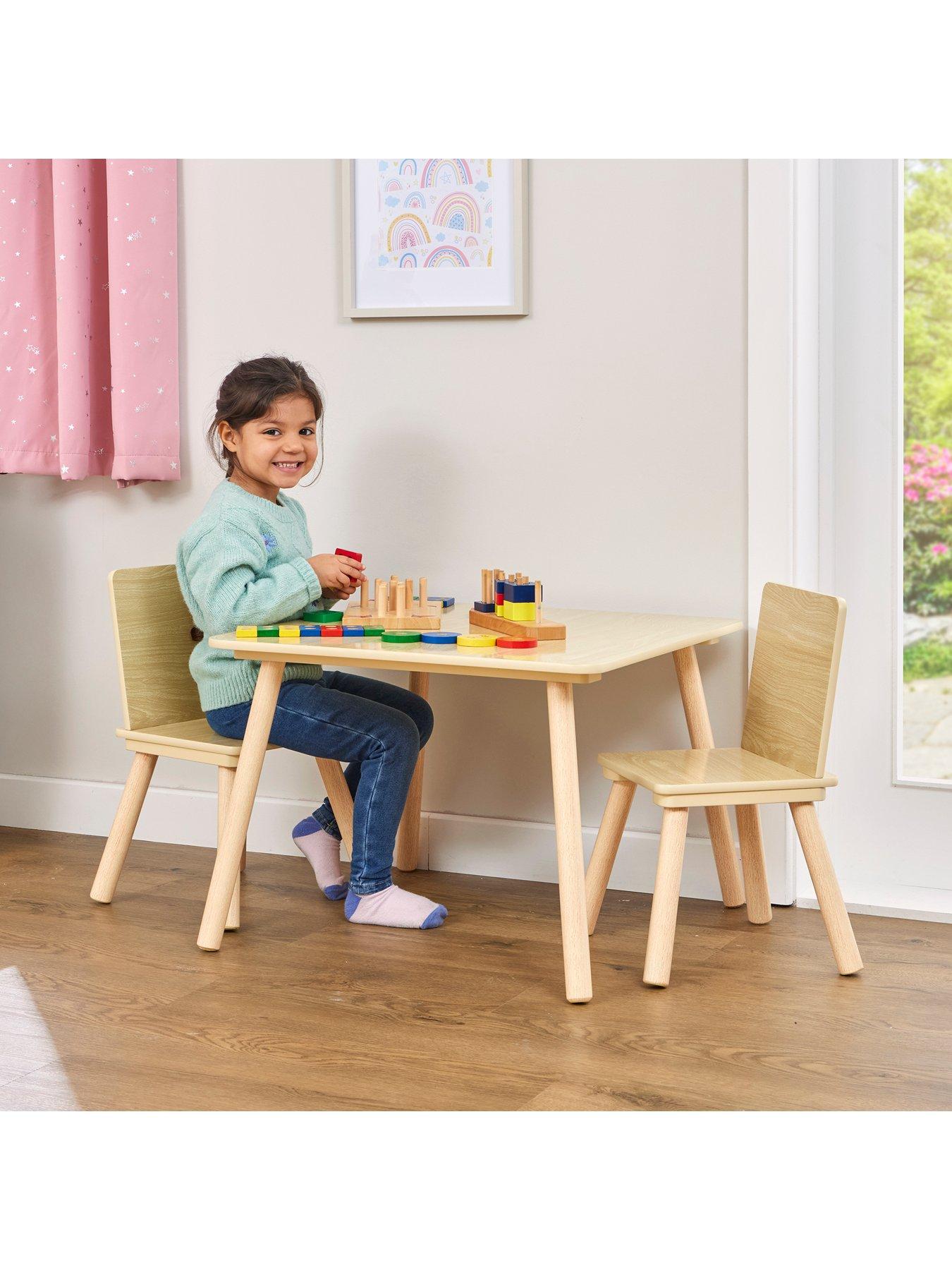 Image 5 of 7 of Liberty House Kids Table and Two Chairs Set Natural