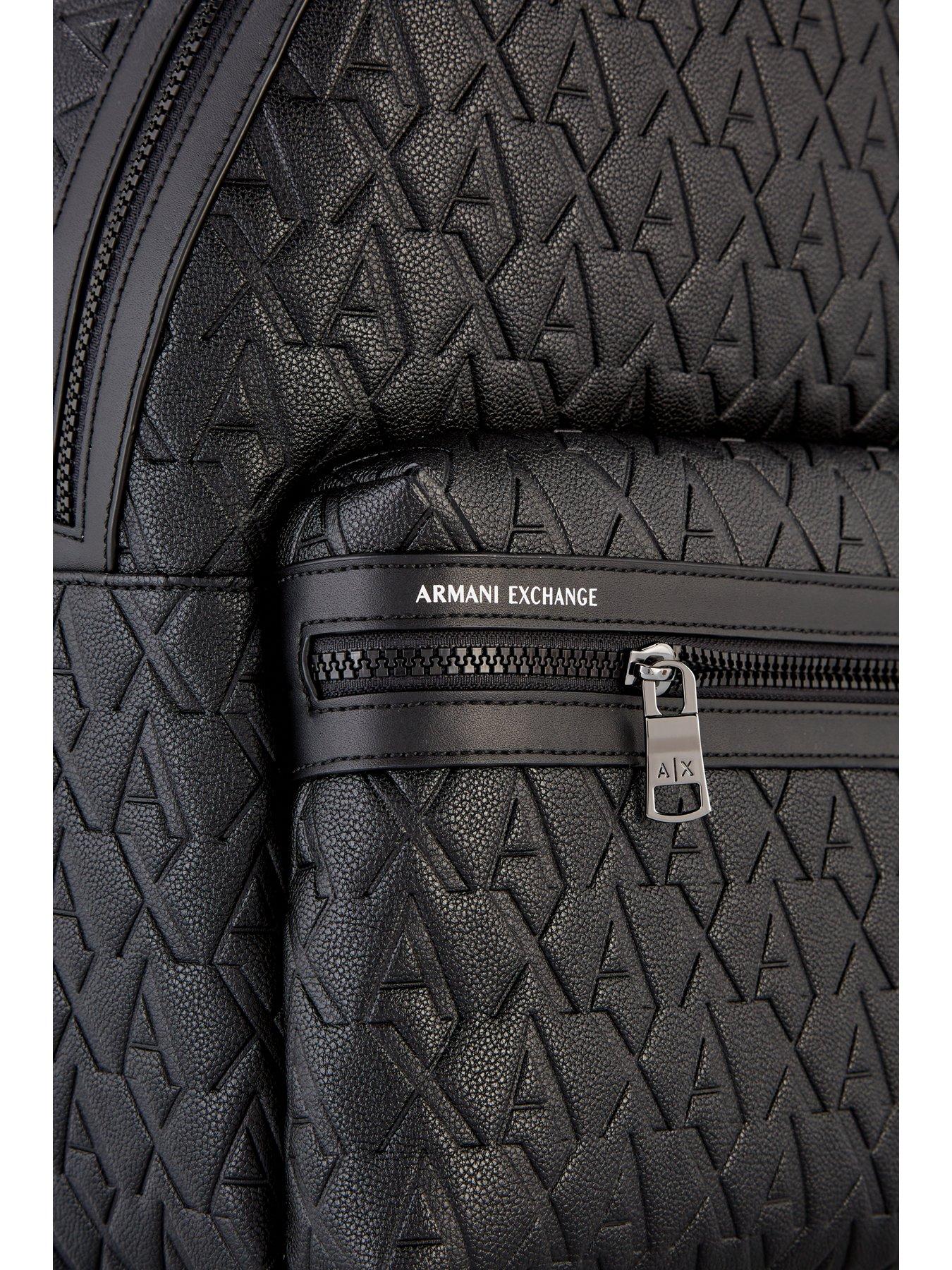 Image 3 of 4 of Armani Exchange Liam Monogram Pu Backpack - Black