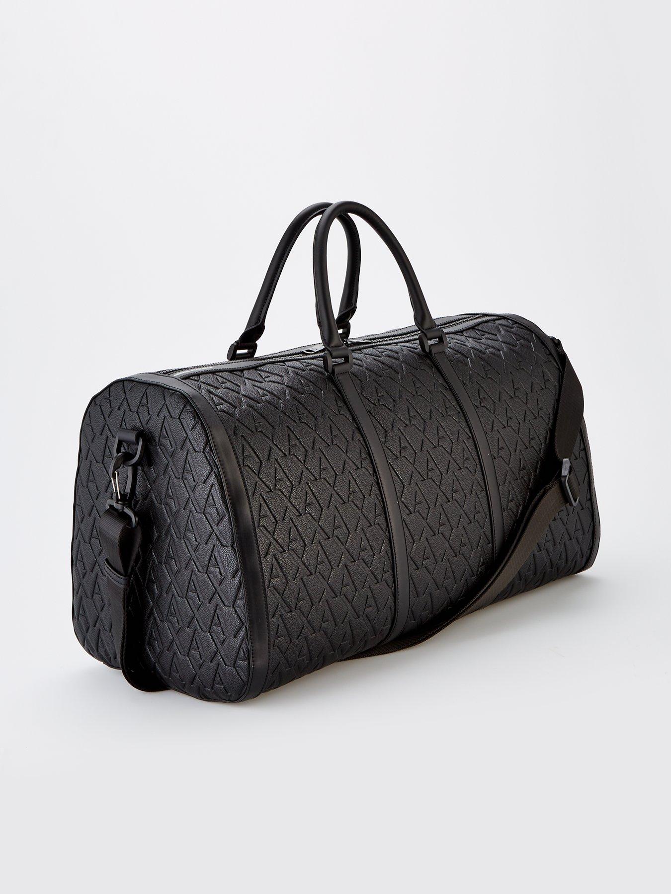 Image 2 of 4 of Armani Exchange Liam Monogram Pu Holdall Bag - Black
