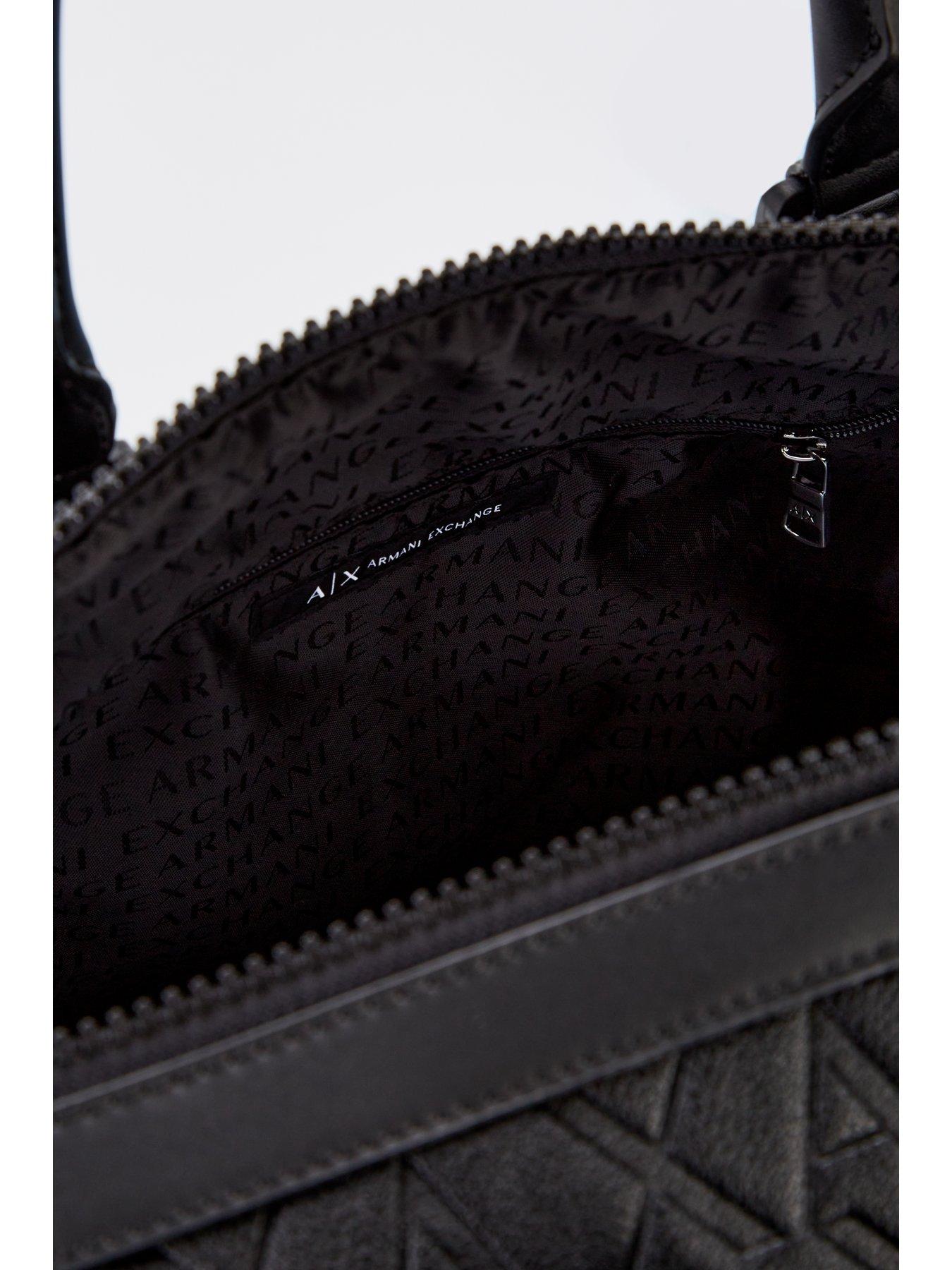 Image 4 of 4 of Armani Exchange Liam Monogram Pu Holdall Bag - Black