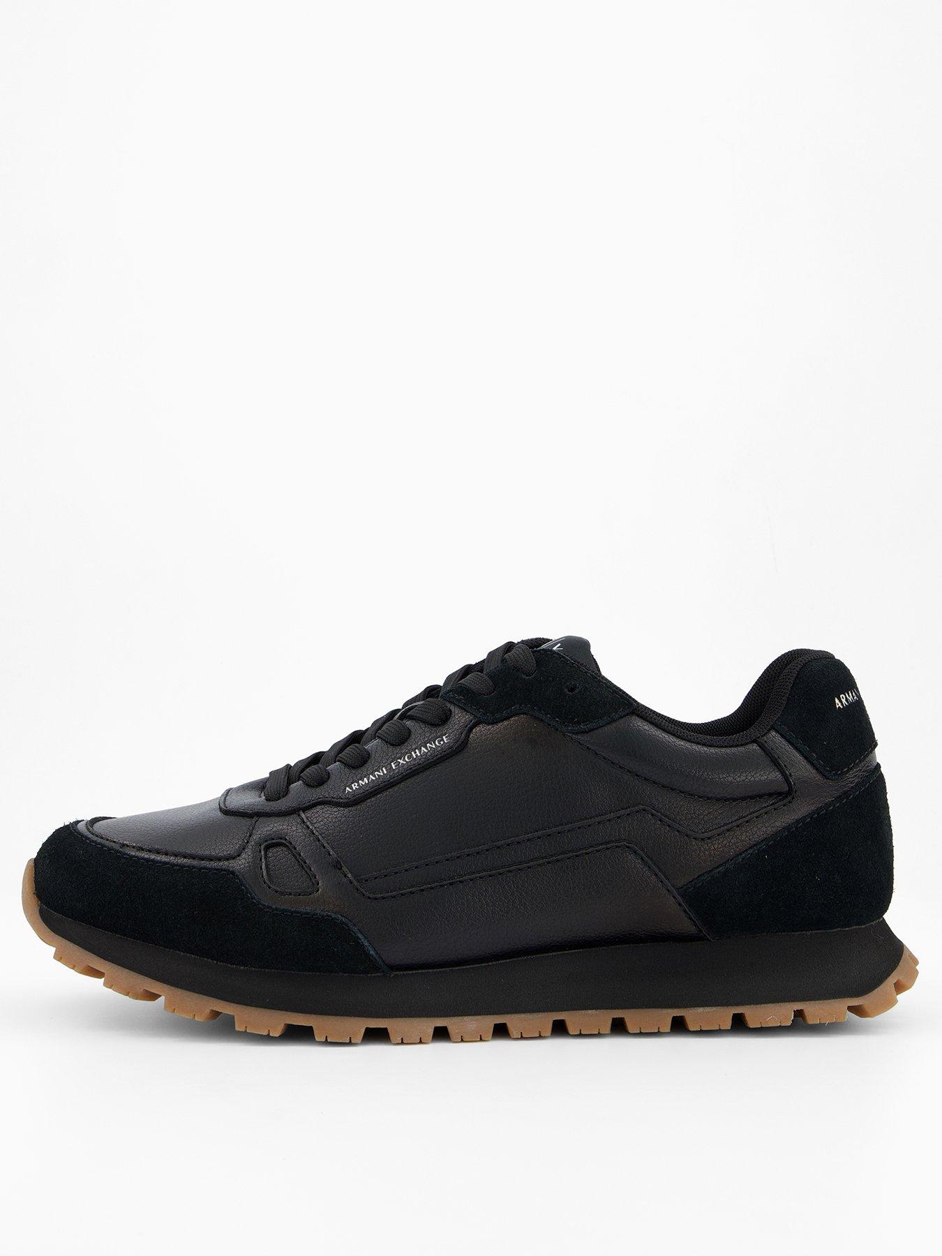 undefined Drop Tumbled Runner Trainers - Black