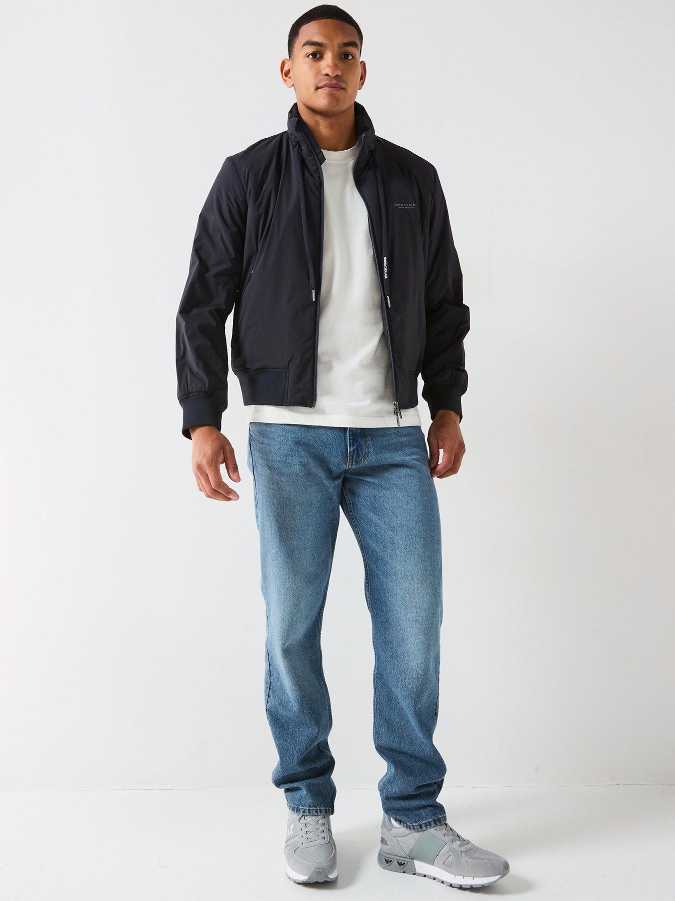  image of armani-exchange-padded-blouson-jacket-navy