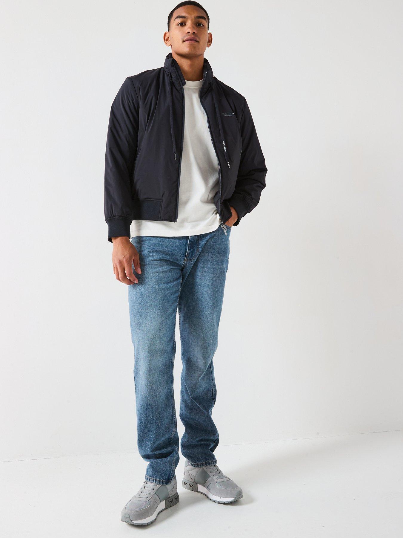  image of armani-exchange-padded-blouson-jacket-navy