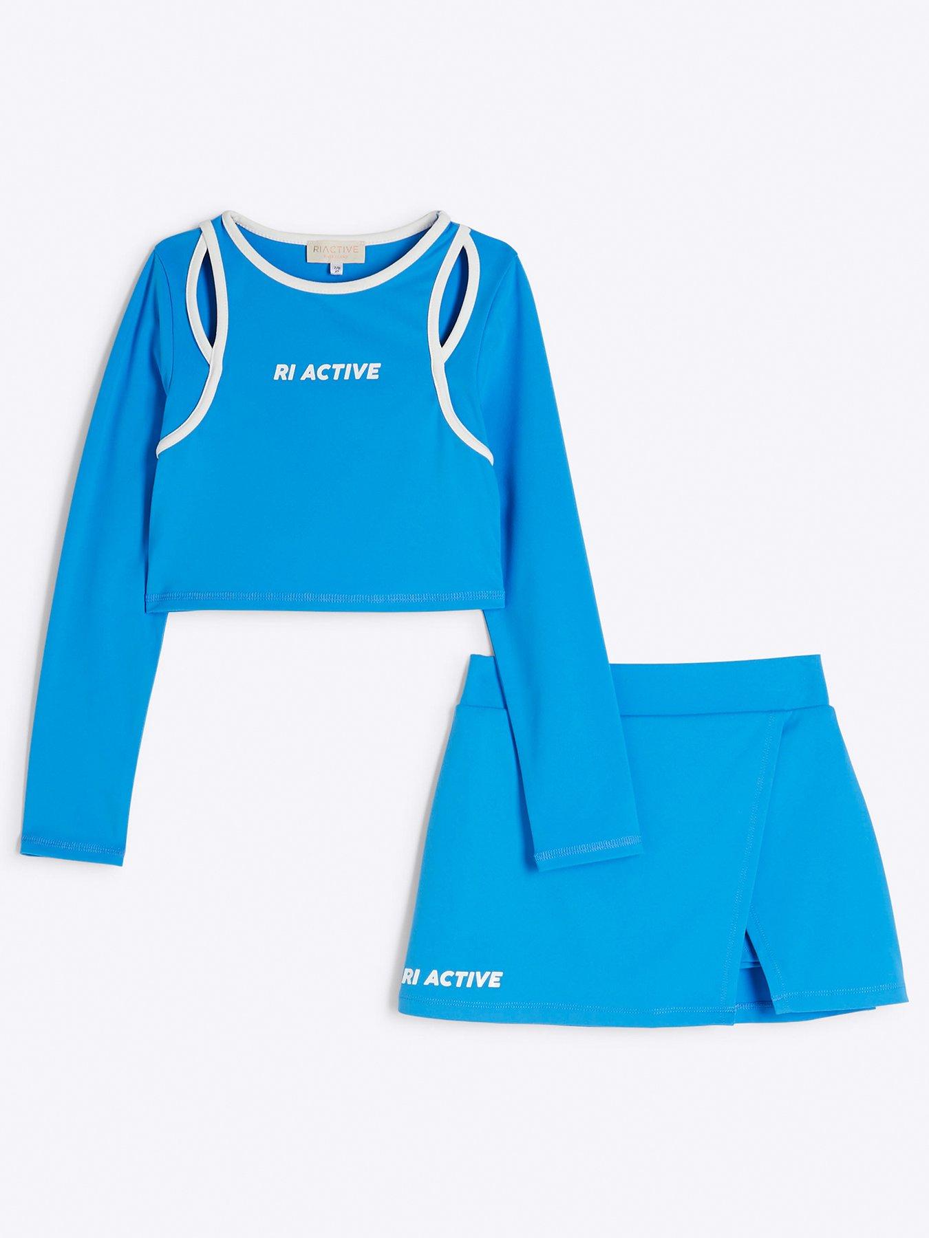 undefined Older Girls Ri Active T-shirt And Skort Set - Blue