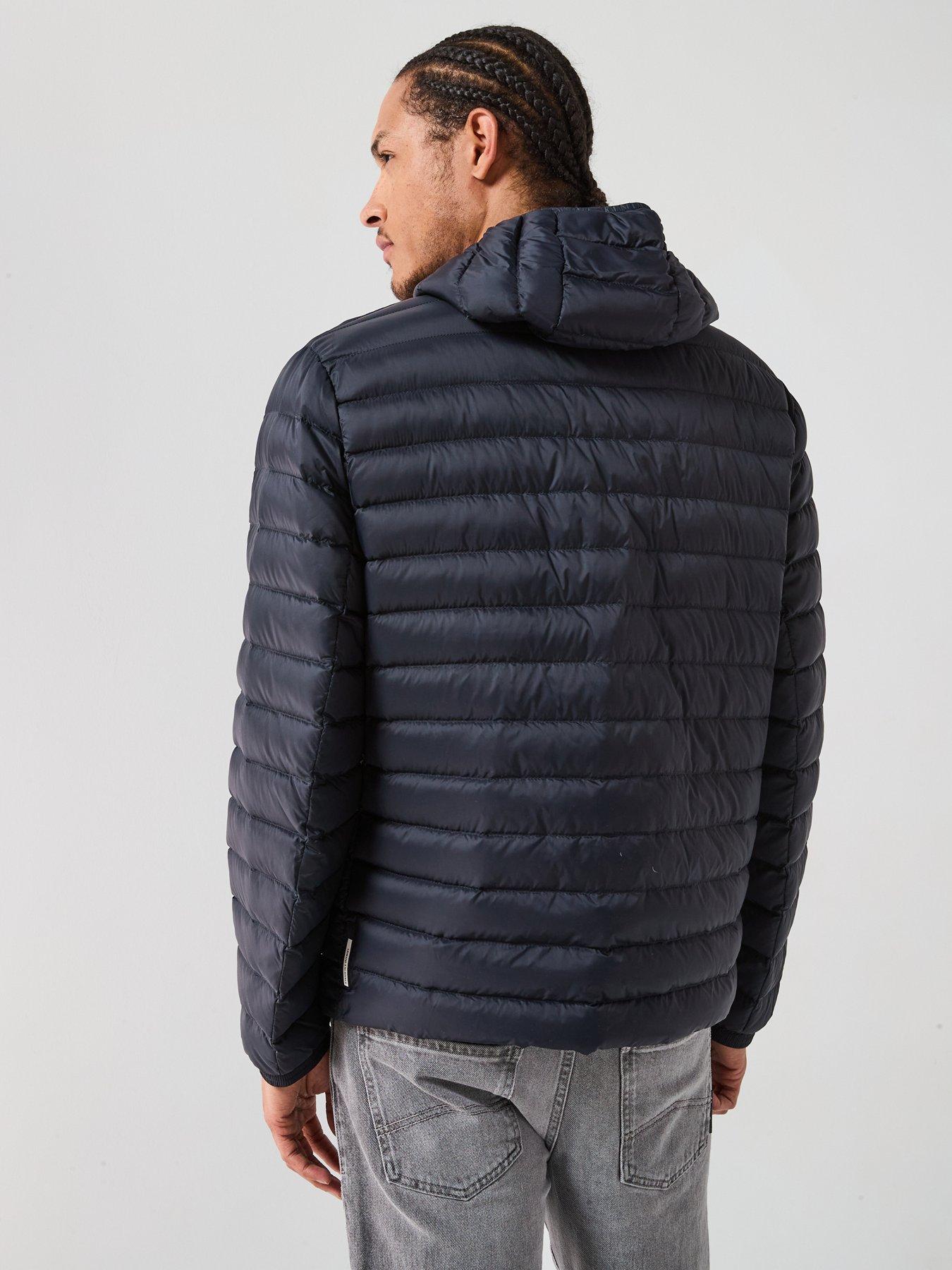 stillFront image of armani-exchange-padded-hooded-jacket-navy