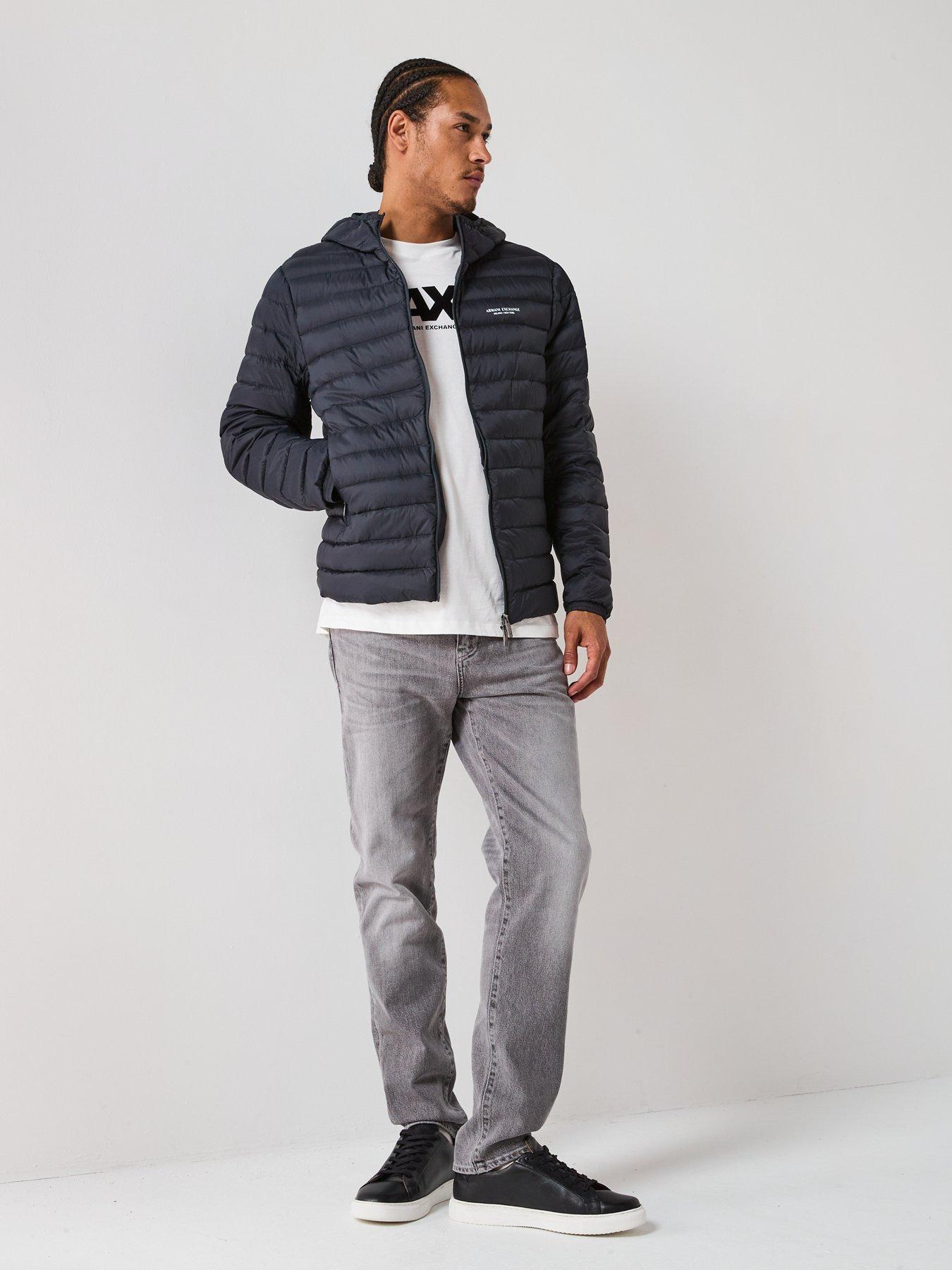 Image 3 of 6 of Armani Exchange Padded Hooded Jacket - Navy