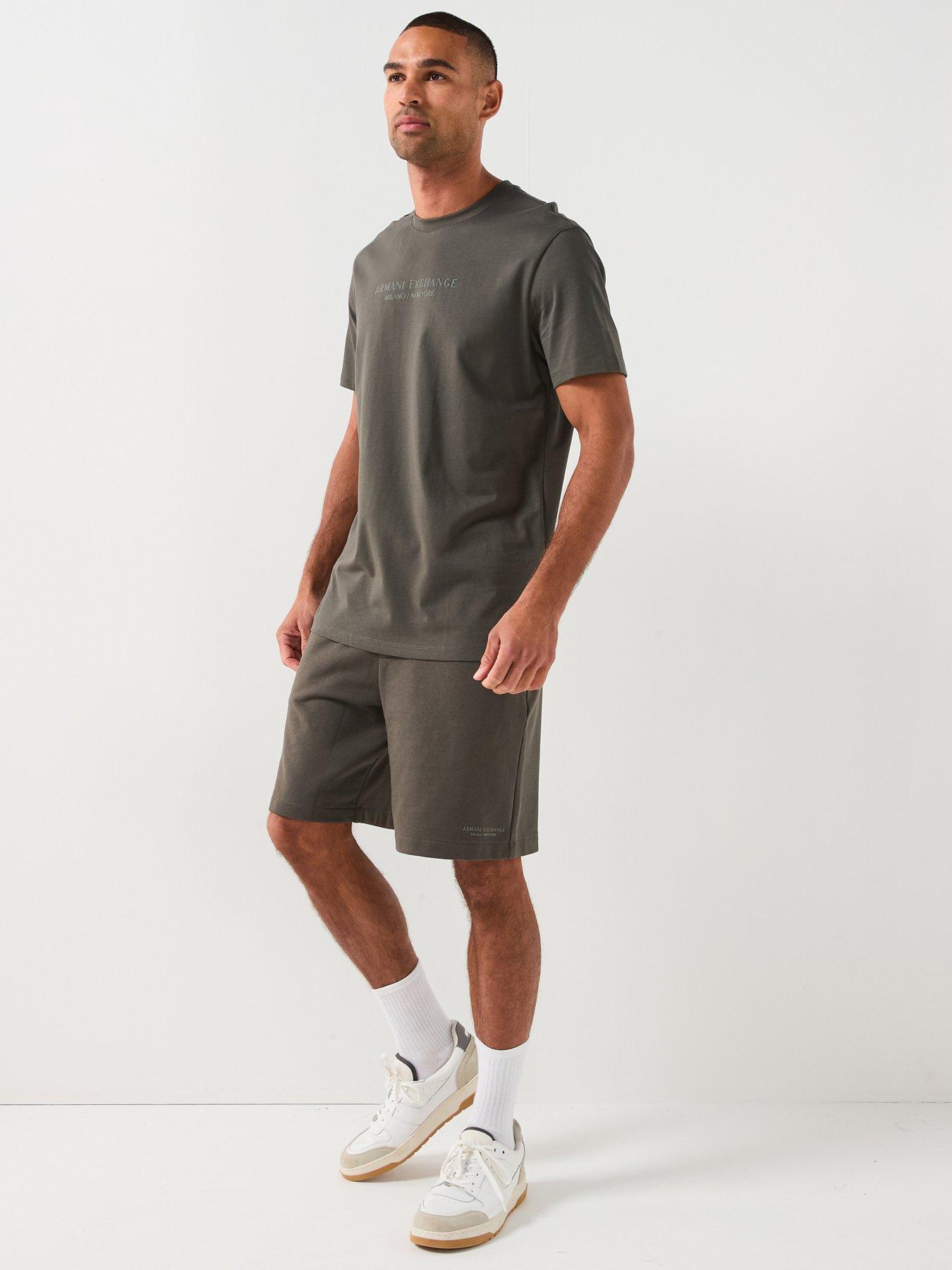 Image 3 of 6 of Armani Exchange 3D Ny Milan Logo Sweat Shorts - Green