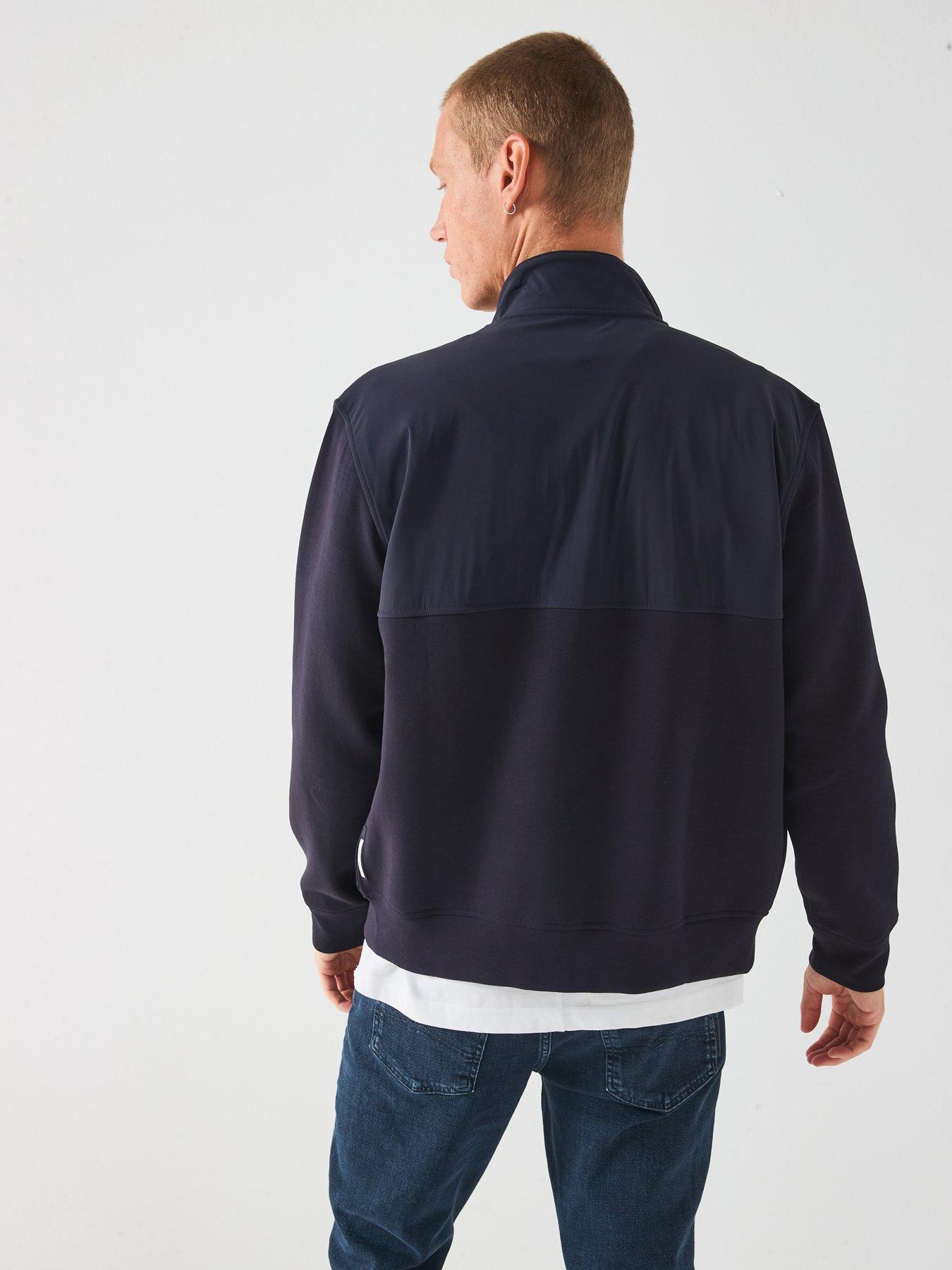 stillFront image of armani-exchange-mix-media-track-top-navy