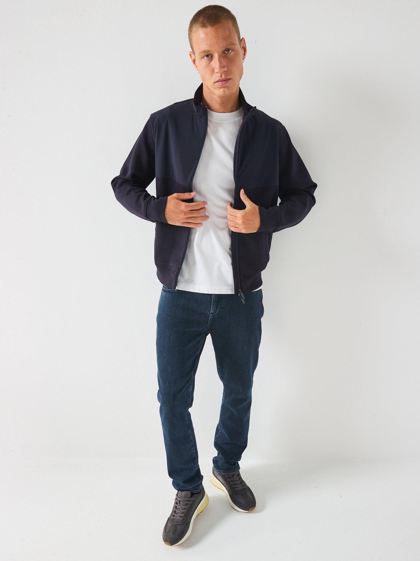  image of armani-exchange-mix-media-track-top-navy