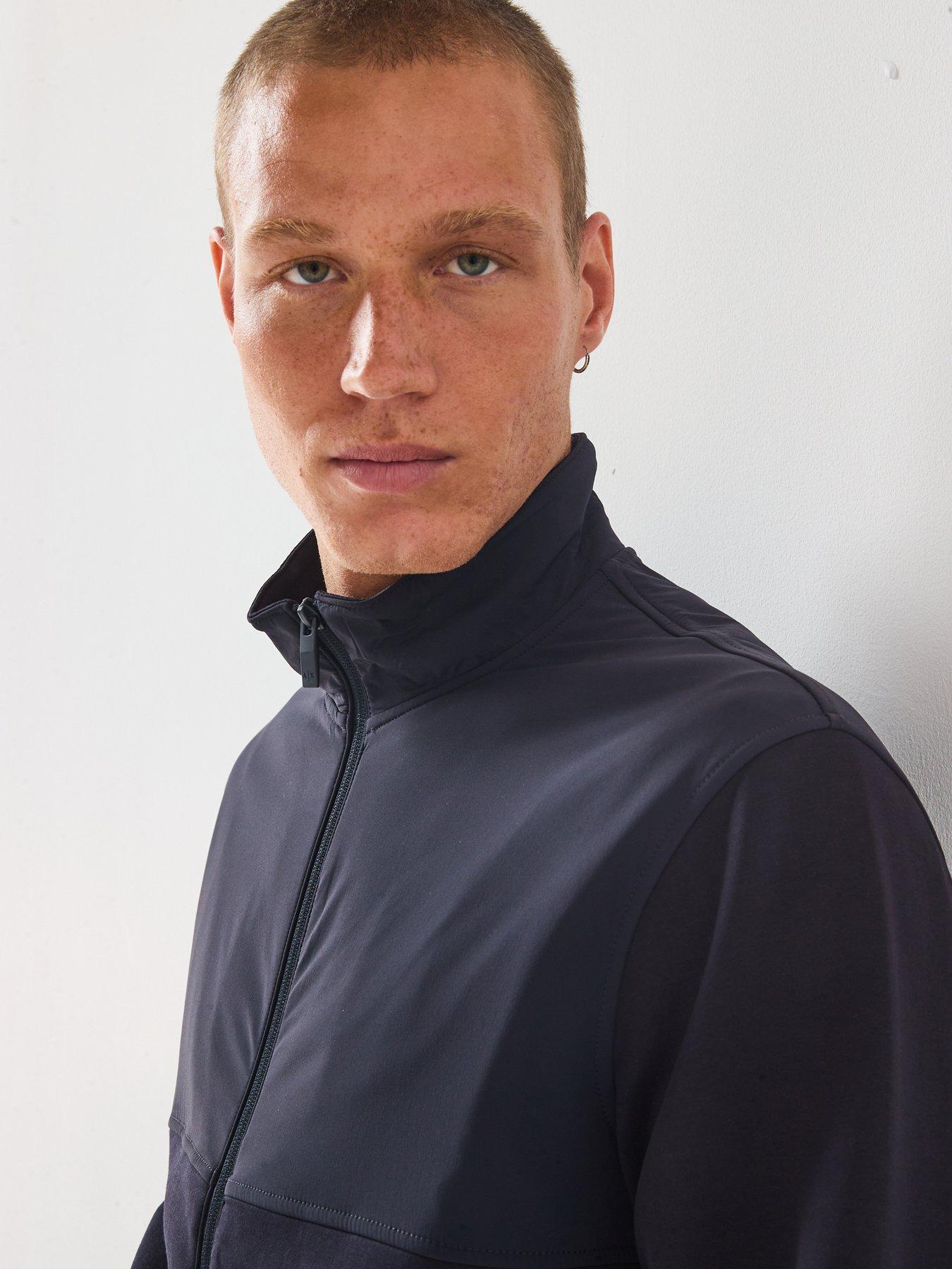  image of armani-exchange-mix-media-track-top-navy