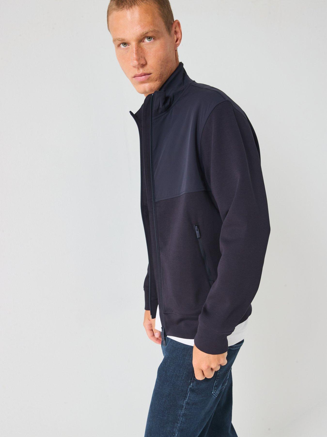  image of armani-exchange-mix-media-track-top-navy