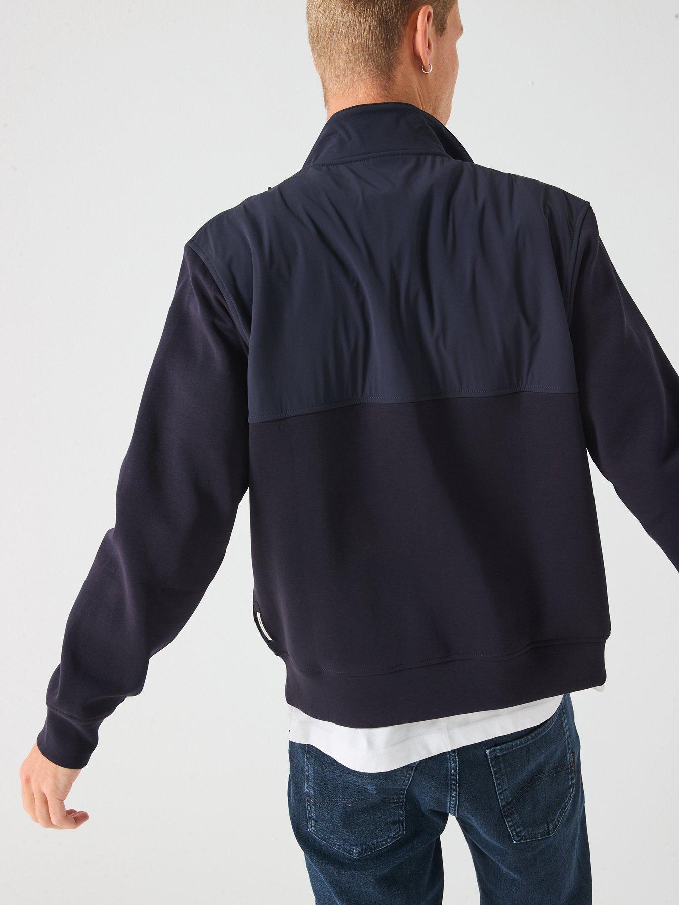  image of armani-exchange-mix-media-track-top-navy