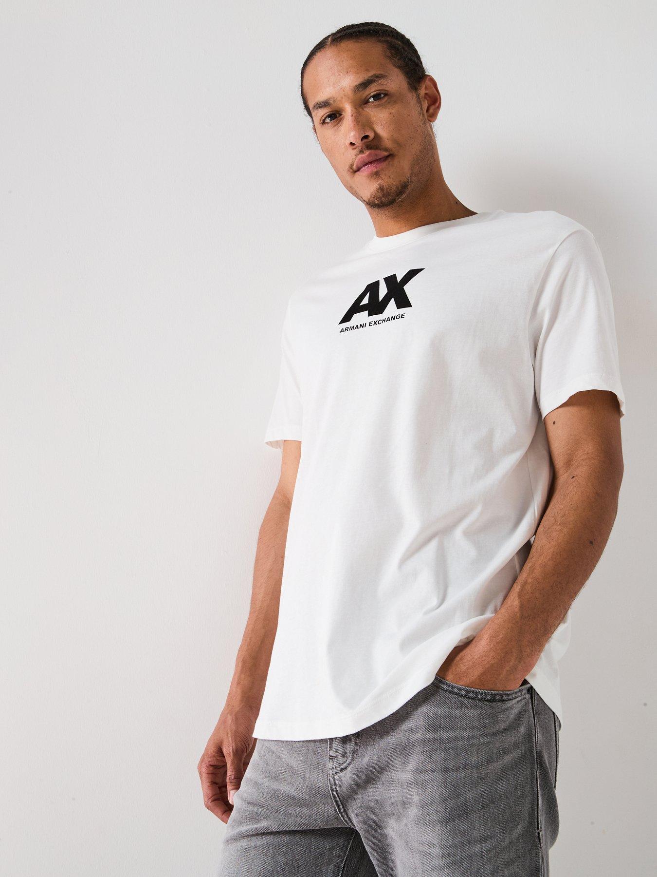 Armani Exchange Ax Flocked Logo T-Shirt - Off White