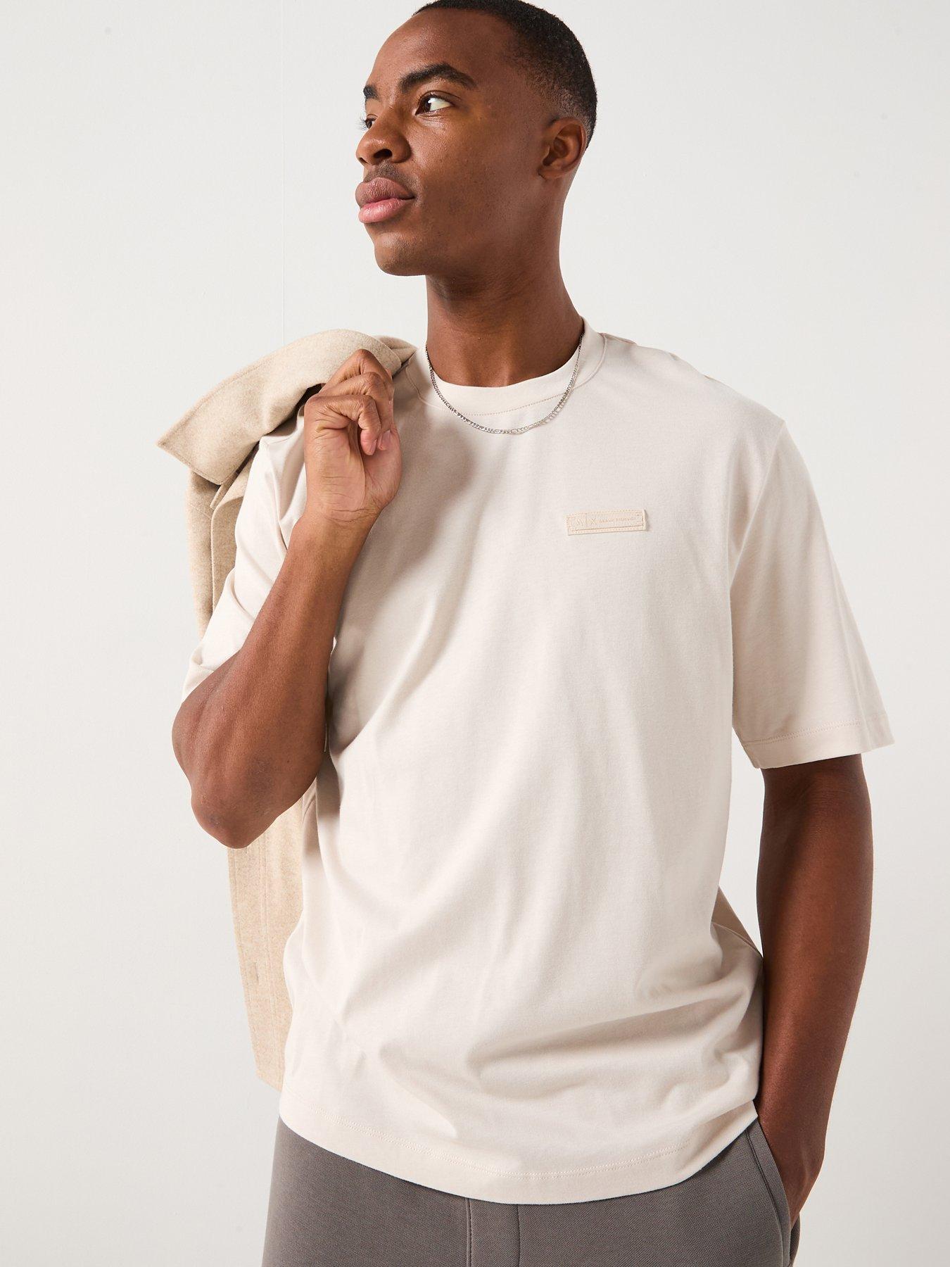 front image of armani-exchange-cosy-lab-back-print-t-shirt-off-white