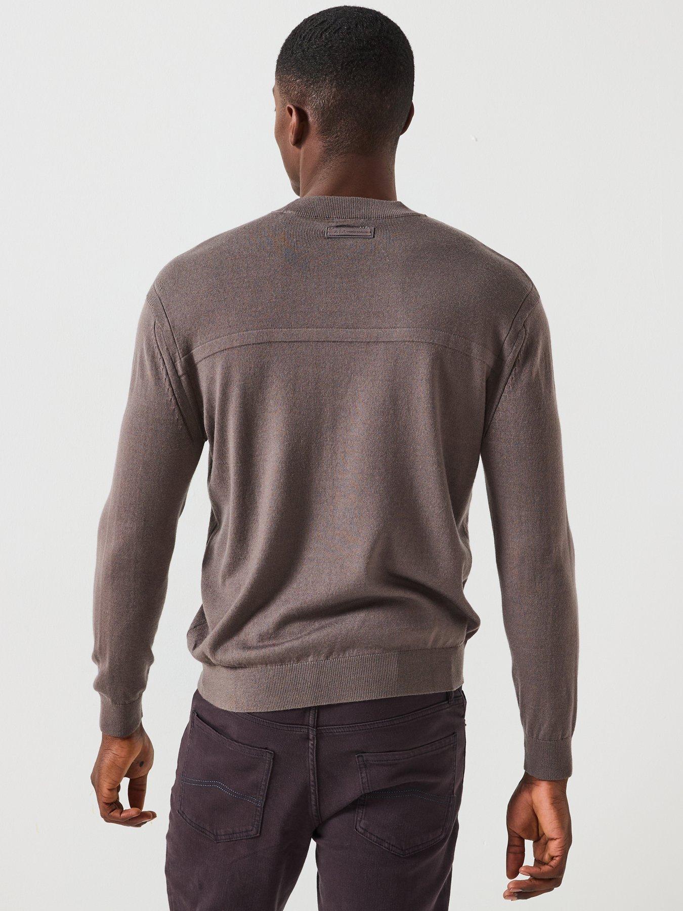 stillFront image of armani-exchange-knitted-jumper-grey