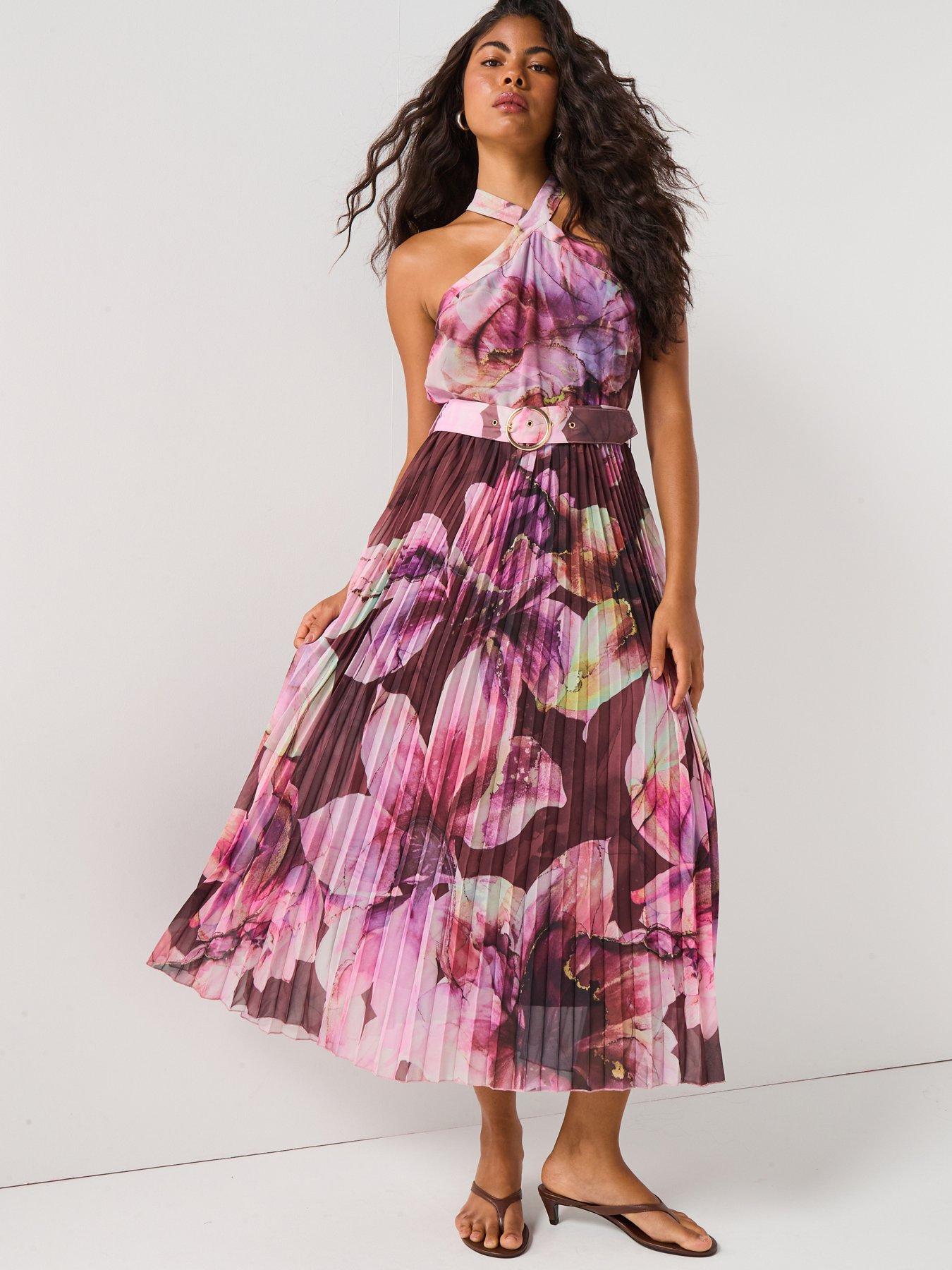 Image 1 of 6 of Style Cheat Paige Pleated Dress - Multi