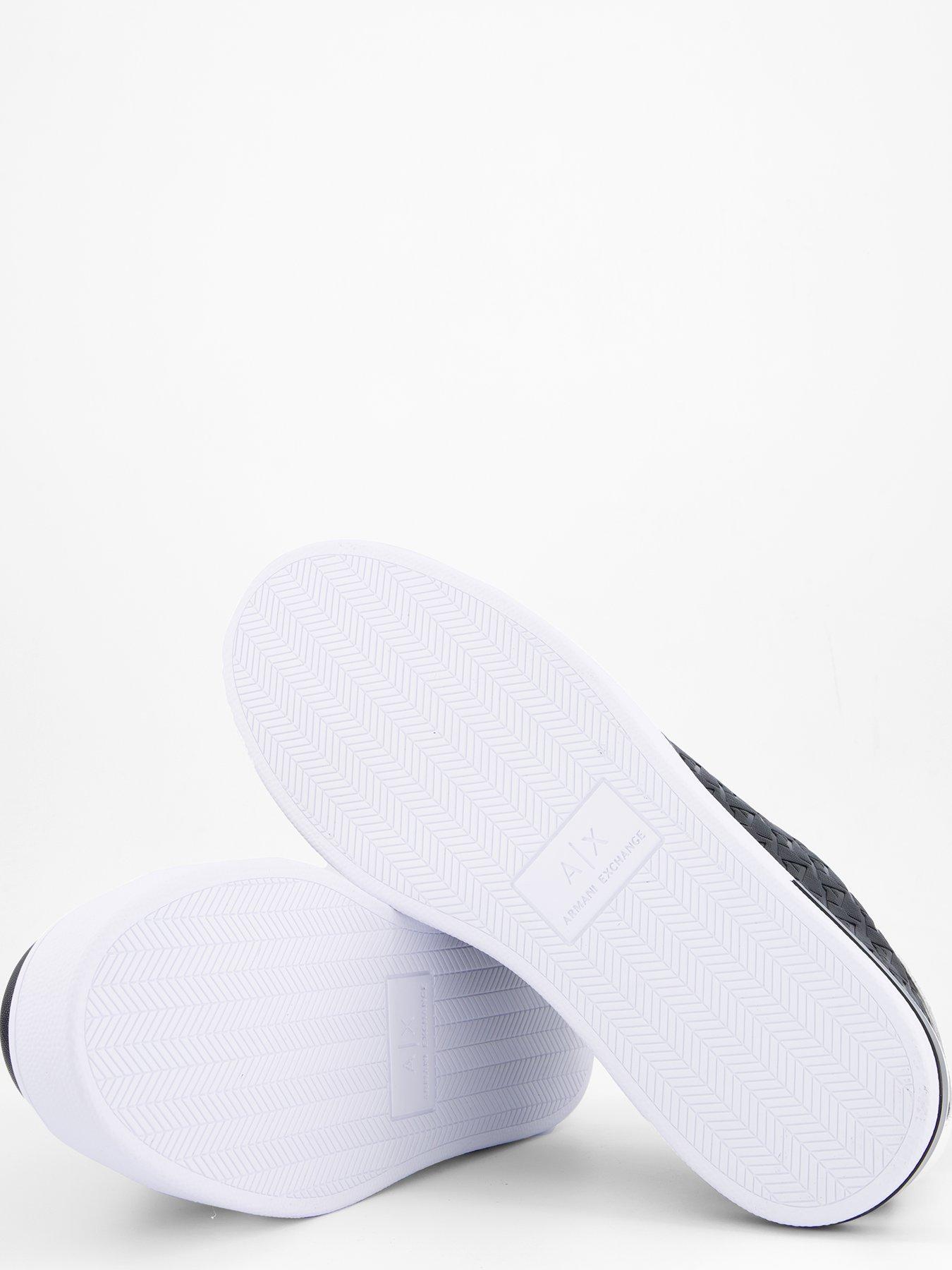 Image 4 of 7 of Armani Exchange Monogram Pu Trainers - Black