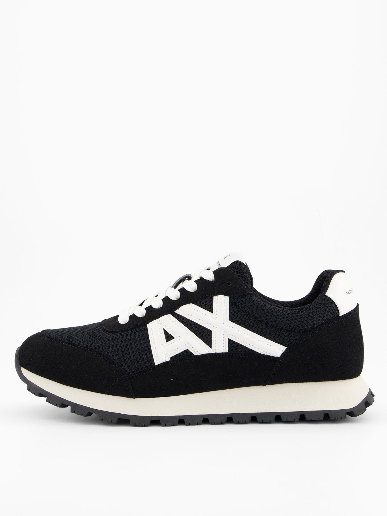 undefined Drop Logo Suede Runner Trainers - Black