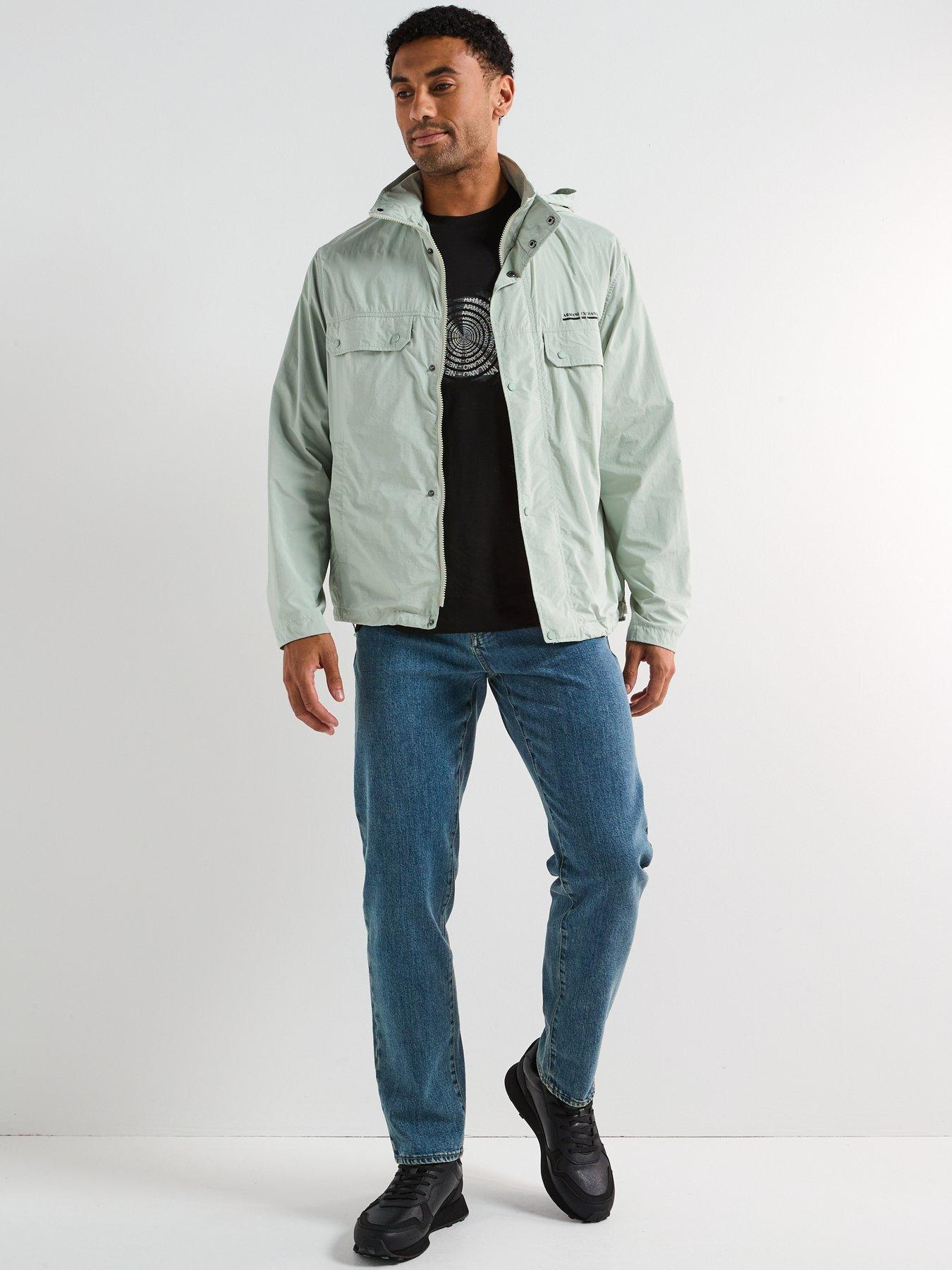 Image 3 of 6 of Armani Exchange Lightweight Logo Blouson Jacket - Light Green