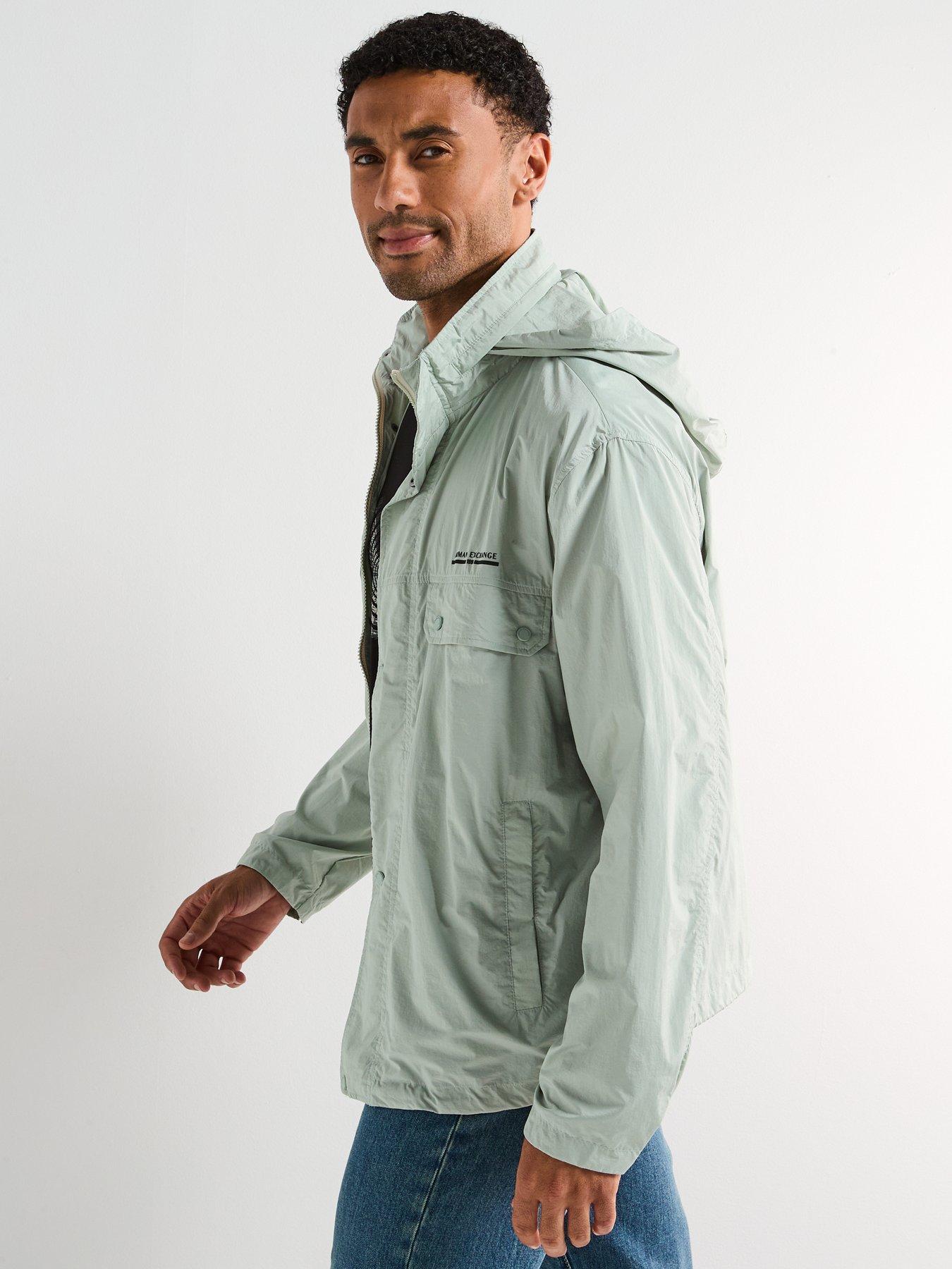 Image 6 of 6 of Armani Exchange Lightweight Logo Blouson Jacket - Light Green