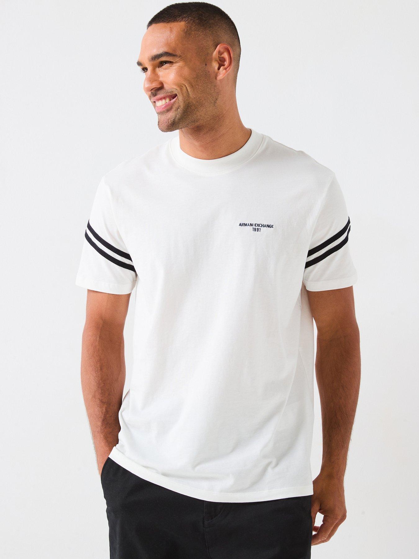 undefined Striped Sleeve Logo T-Shirt - Off White