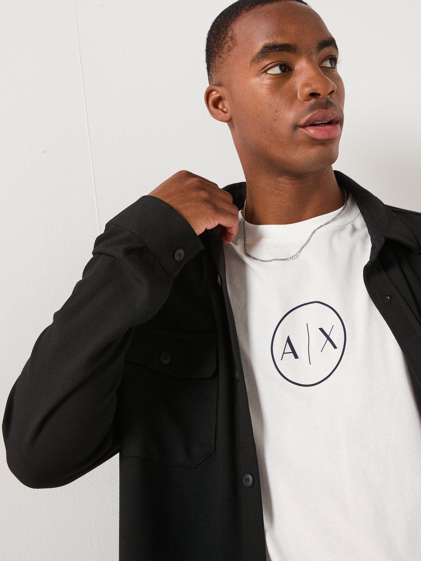 Image 5 of 6 of Armani Exchange Circle Ax Logo T-Shirt - Off White
