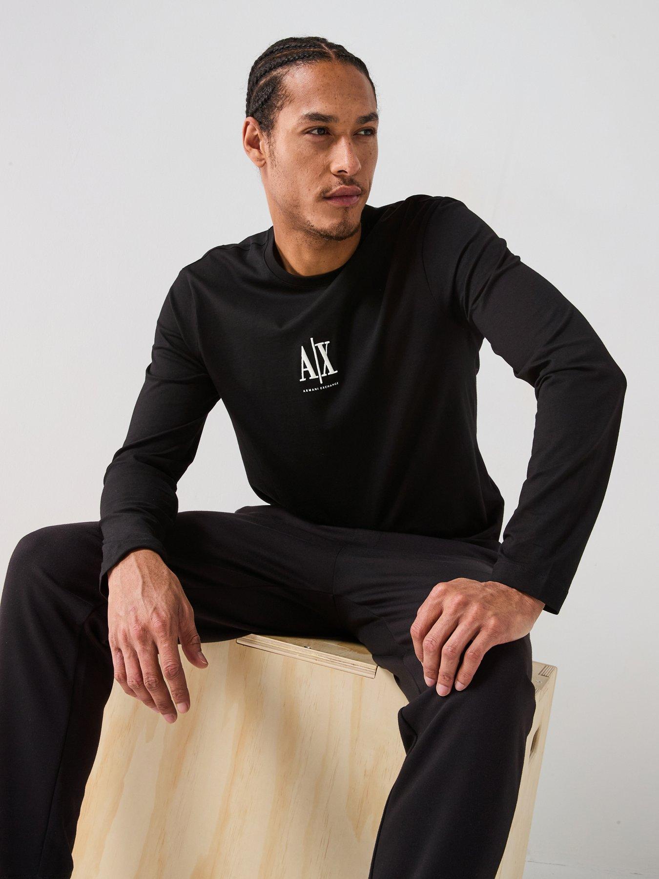 undefined Icon Project Crew Neck Long Sleeve T-Shirt - Black