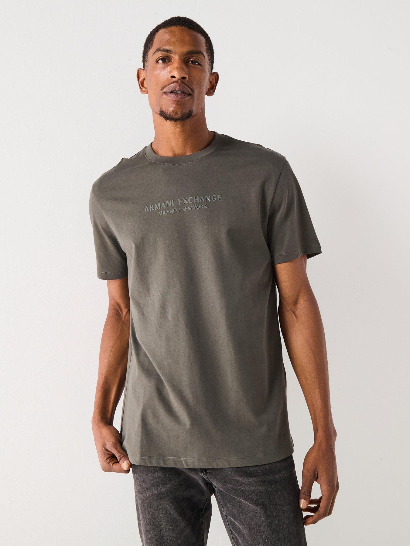 Image 1 of 4 of Armani Exchange 3D Ny Milan Logo T-Shirt - Green