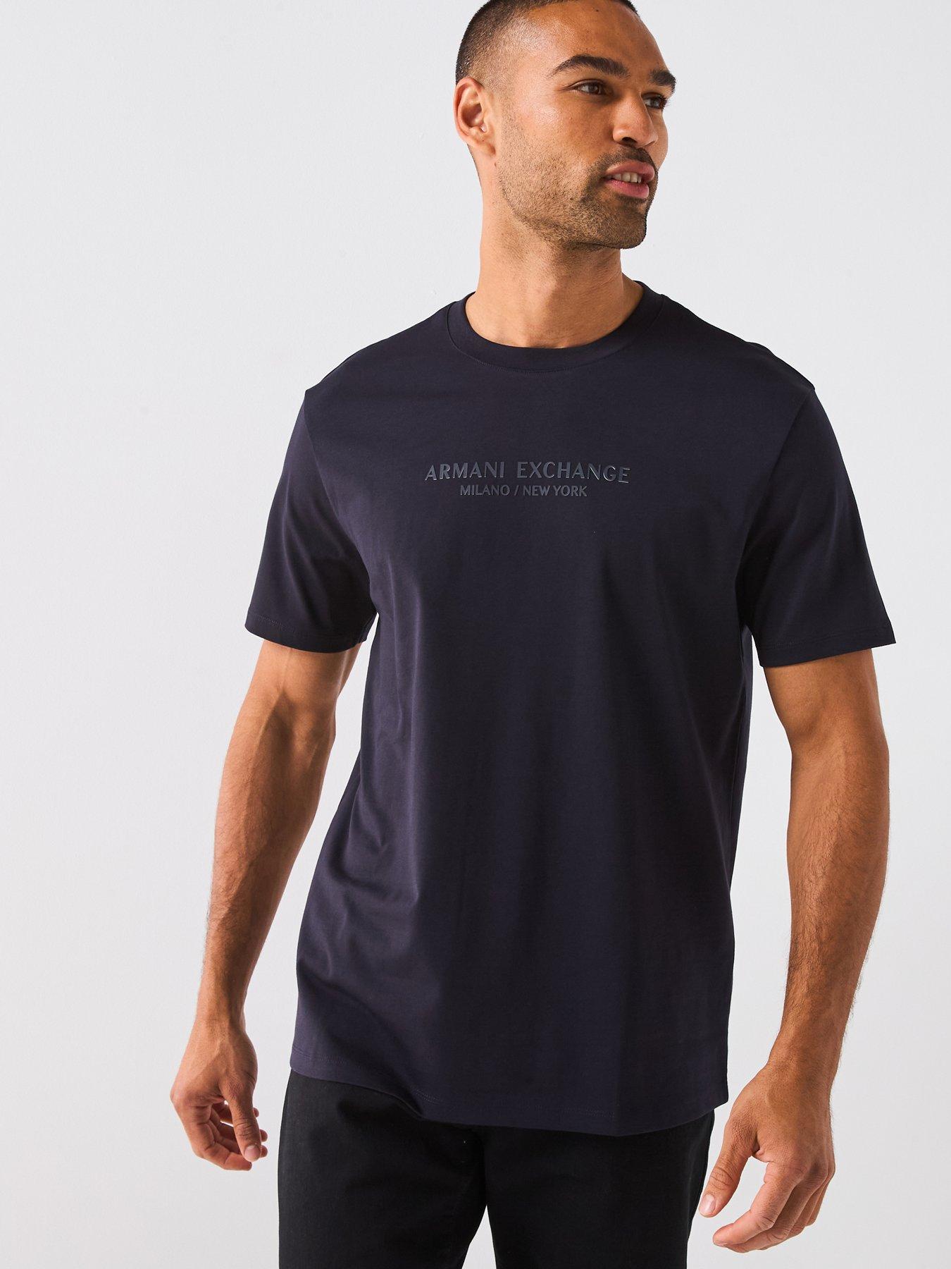 Armani Exchange 3D Ny Milan Logo T-Shirt - Navy