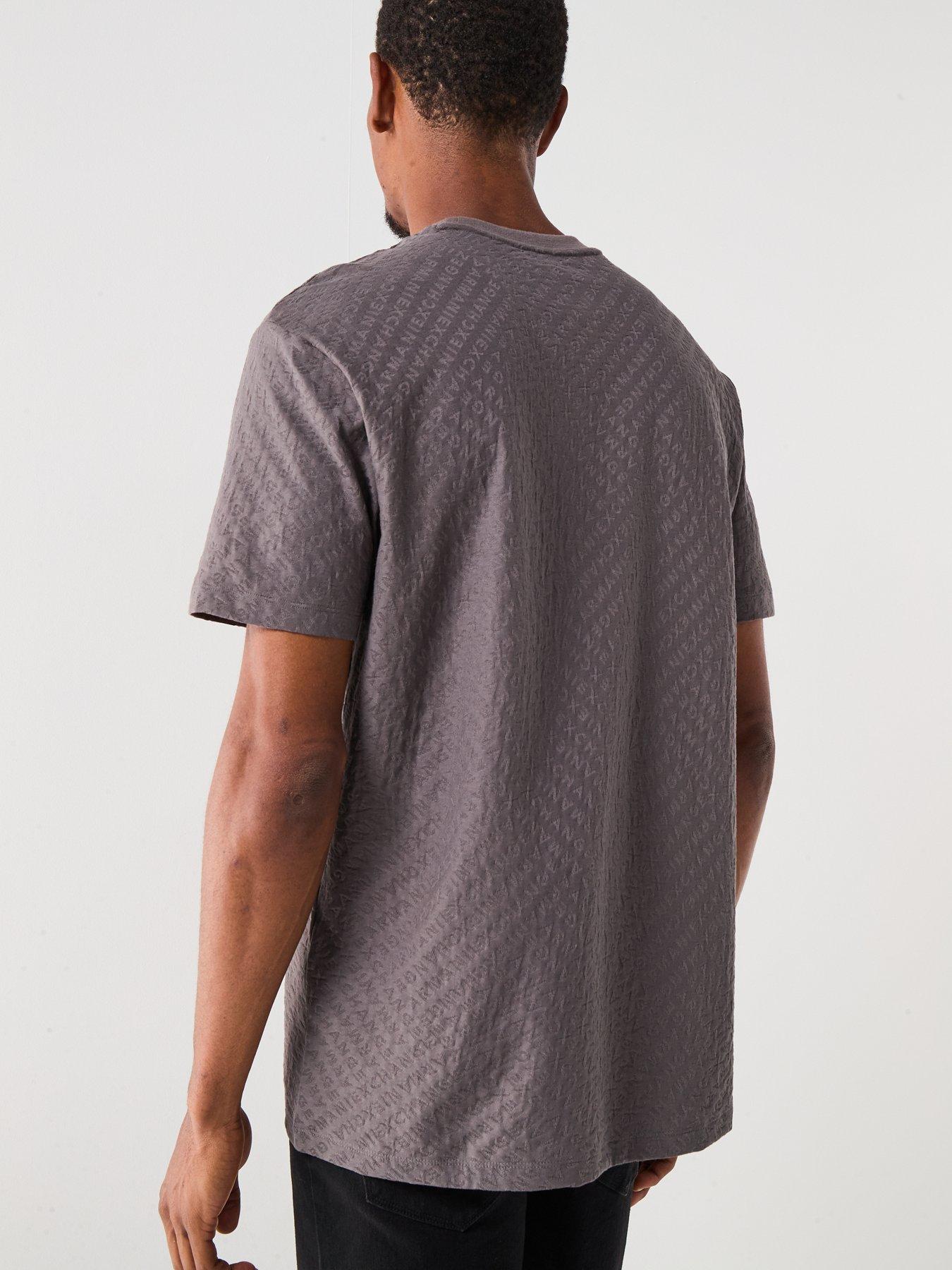 Image 2 of 6 of Armani Exchange All Over Jaquard Logo T-Shirt - Grey