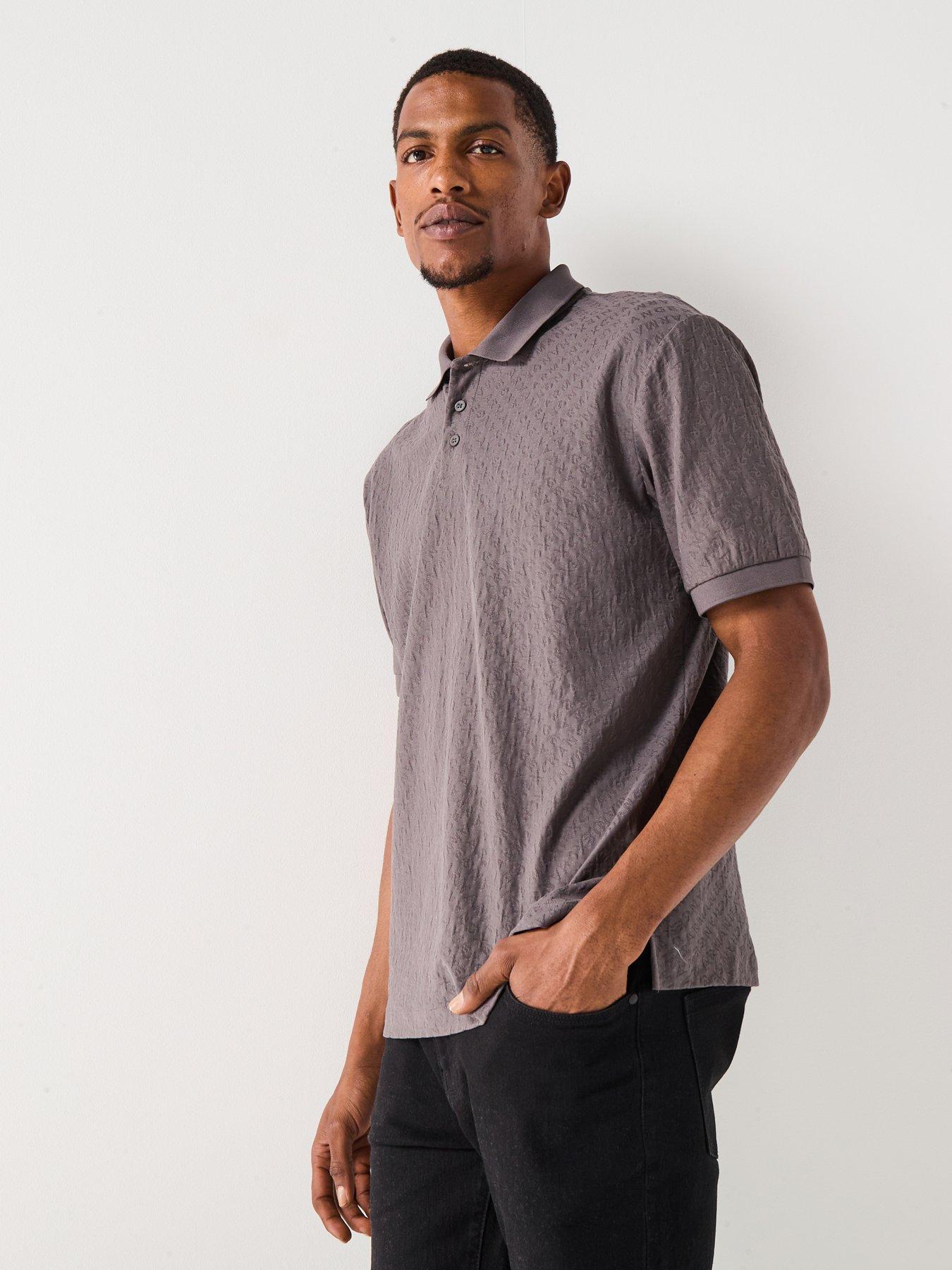 undefined Jacquard All Over Monogram Polo Shirt - Grey
