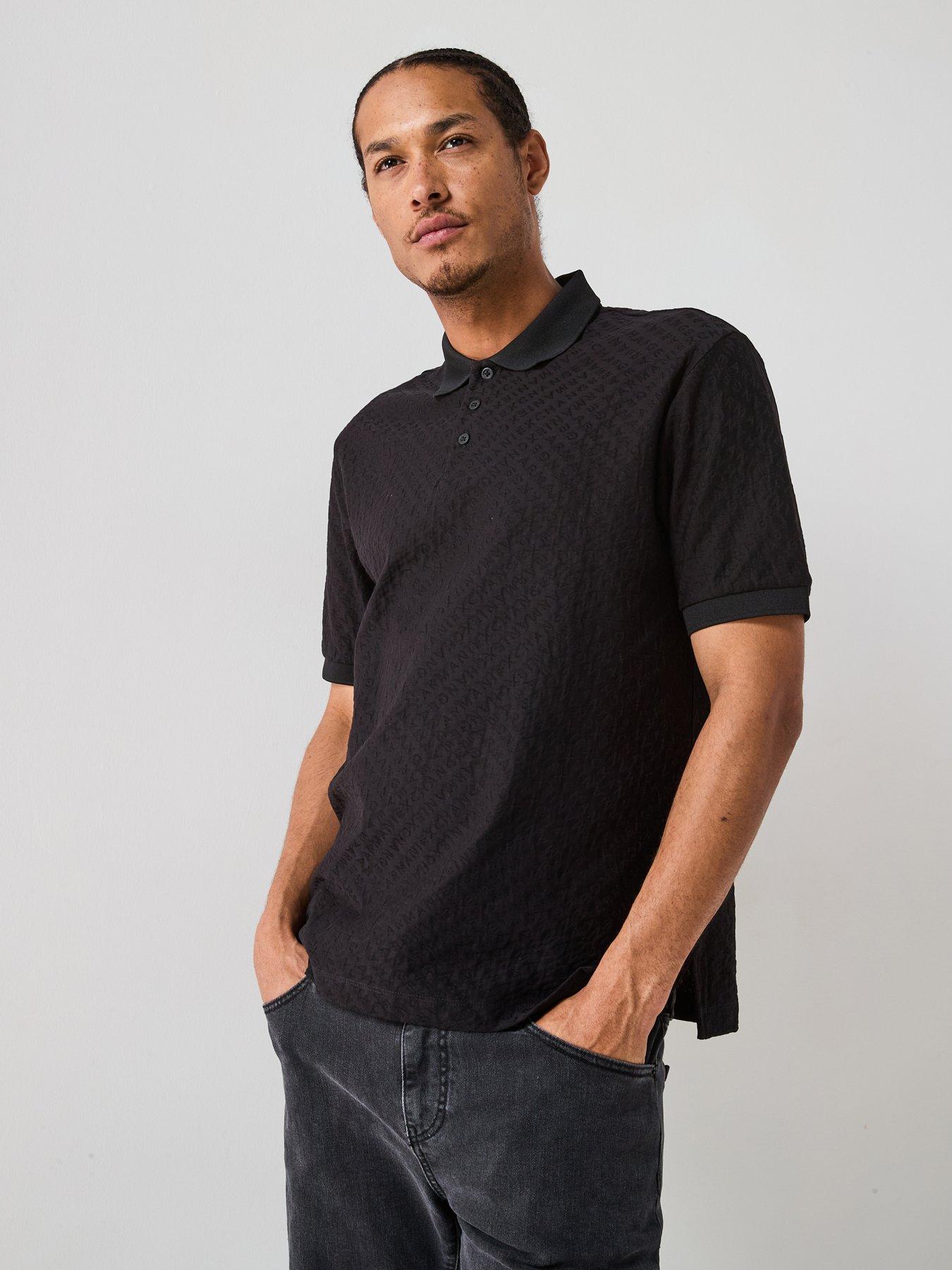 armani-exchange-jacquard-all-over-monogram-polo-shirt-black