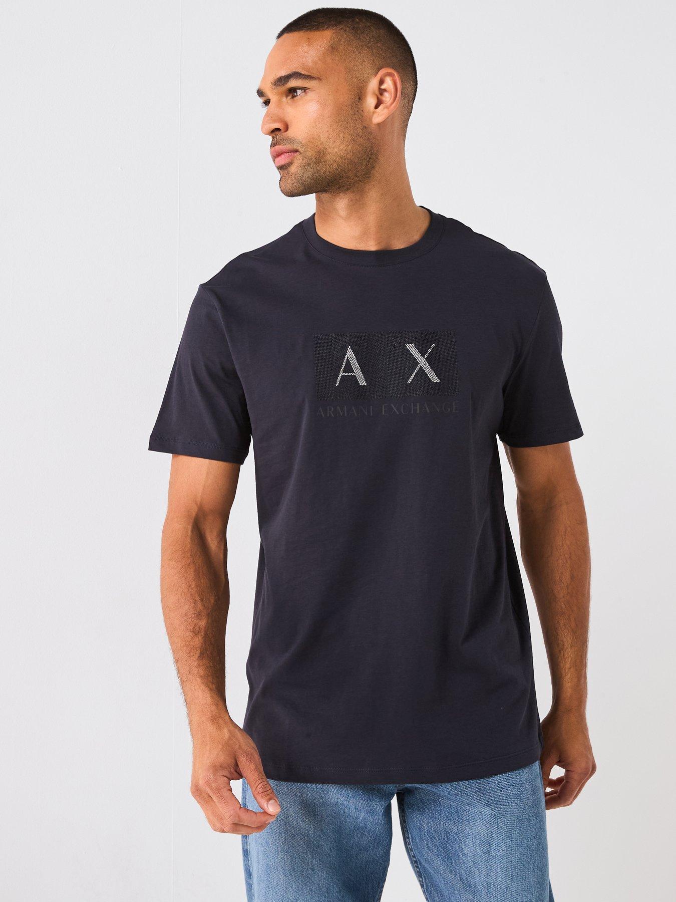 Armani Exchange Embroidered Printed T-shirt - Navy