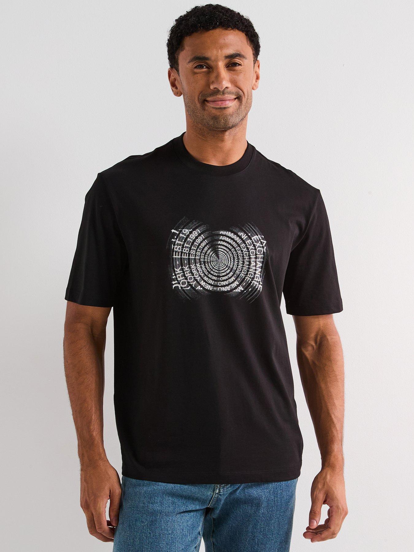 Image 1 of 6 of Armani Exchange Box Graphic T-Shirt - Black