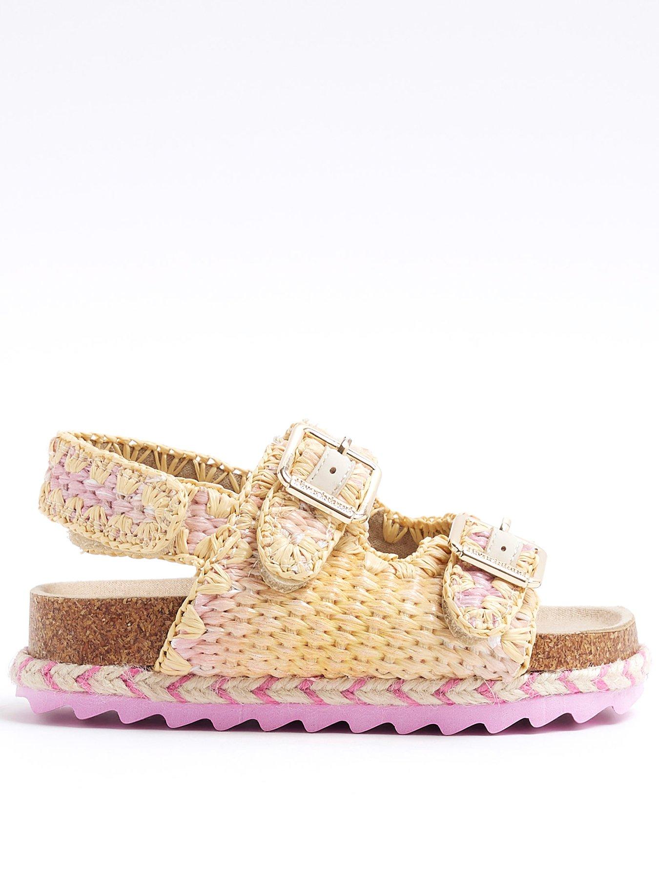 undefined Girls Ombre Raffia Sandals - Pink