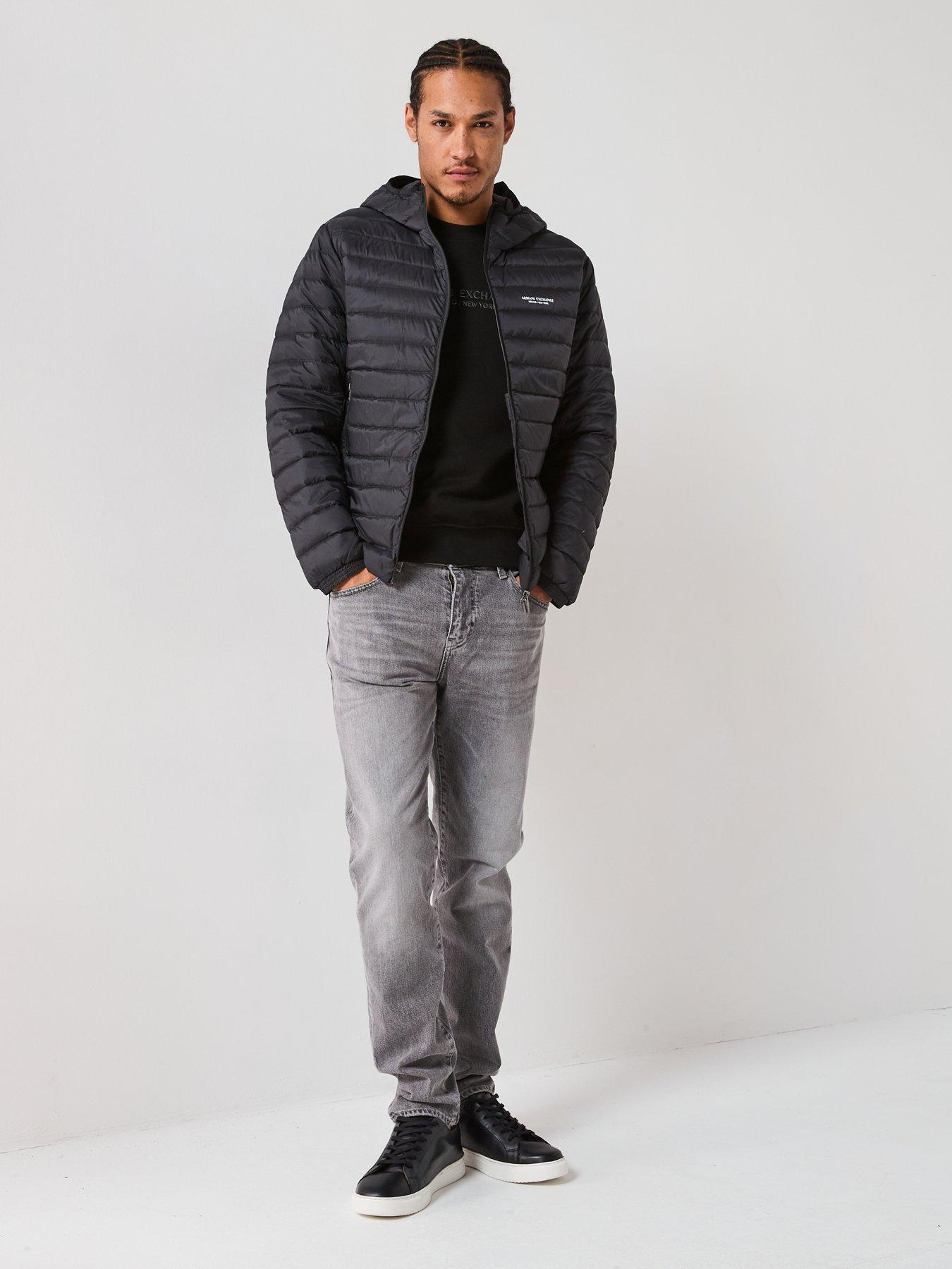  image of armani-exchange-padded-hooded-jacket-black
