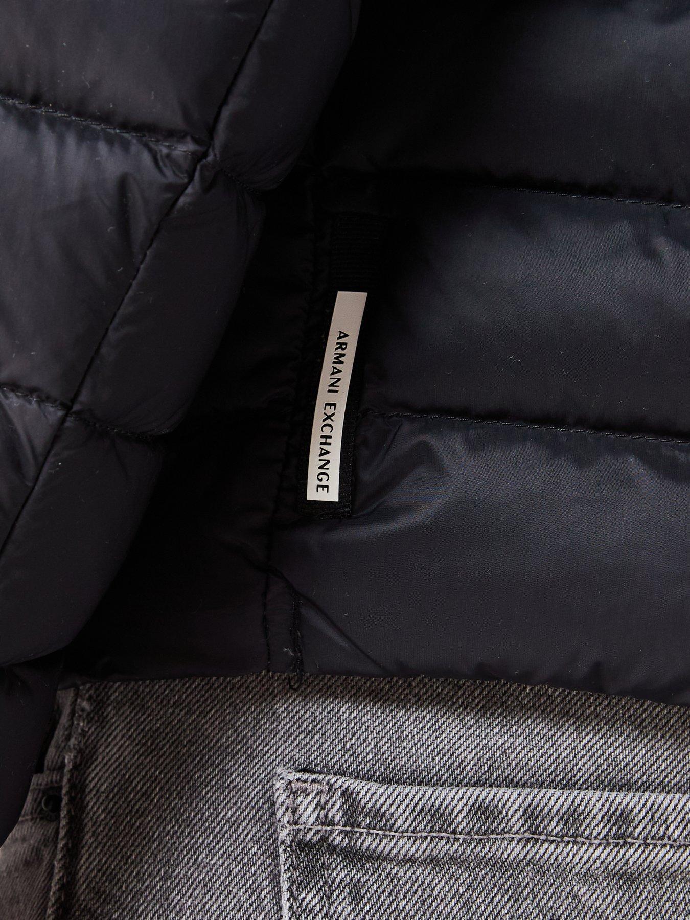 Image 6 of 6 of Armani Exchange Padded Hooded Jacket - Black