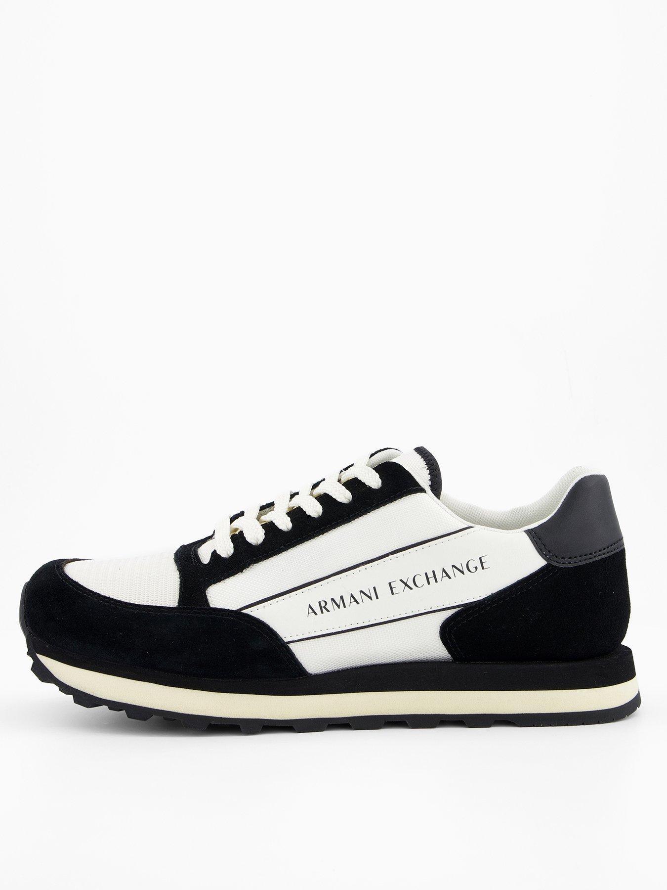 Armani Exchange Osaka Tape Logo Trainers - White/Black