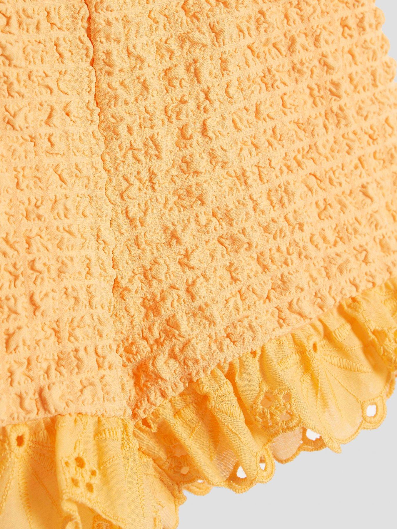  image of river-island-mini-mini-girls-textured-bardot-set-orange