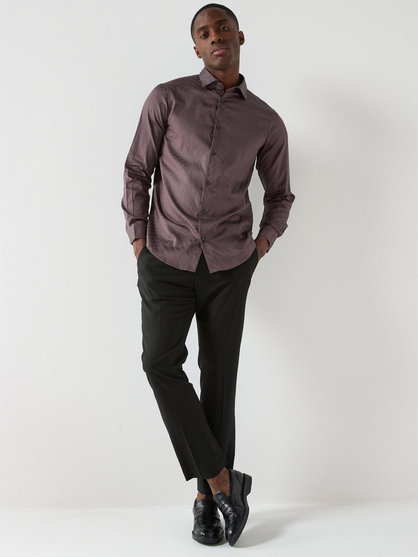  image of armani-exchange-all-over-logo-long-sleeve-shirt-black