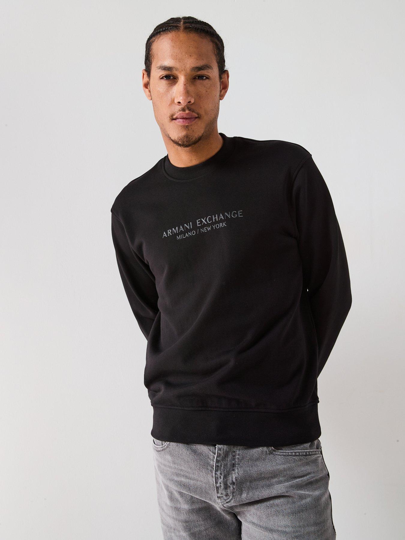 Image 5 of 5 of Armani Exchange 3D Ny Milan Logo Crew Sweatshirt - Black