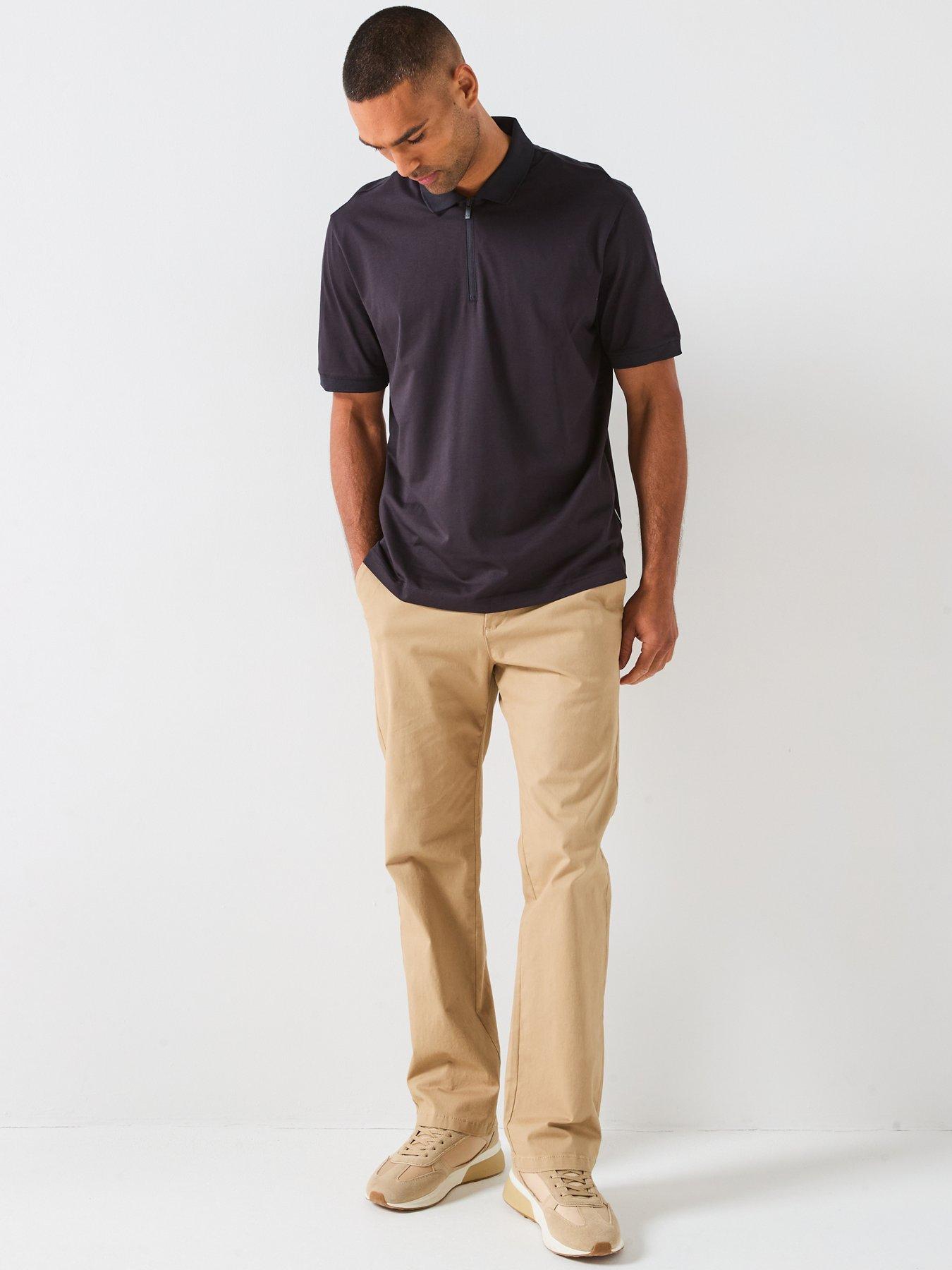 Image 3 of 6 of Armani Exchange Zip Neck Polo Shirt - Navy