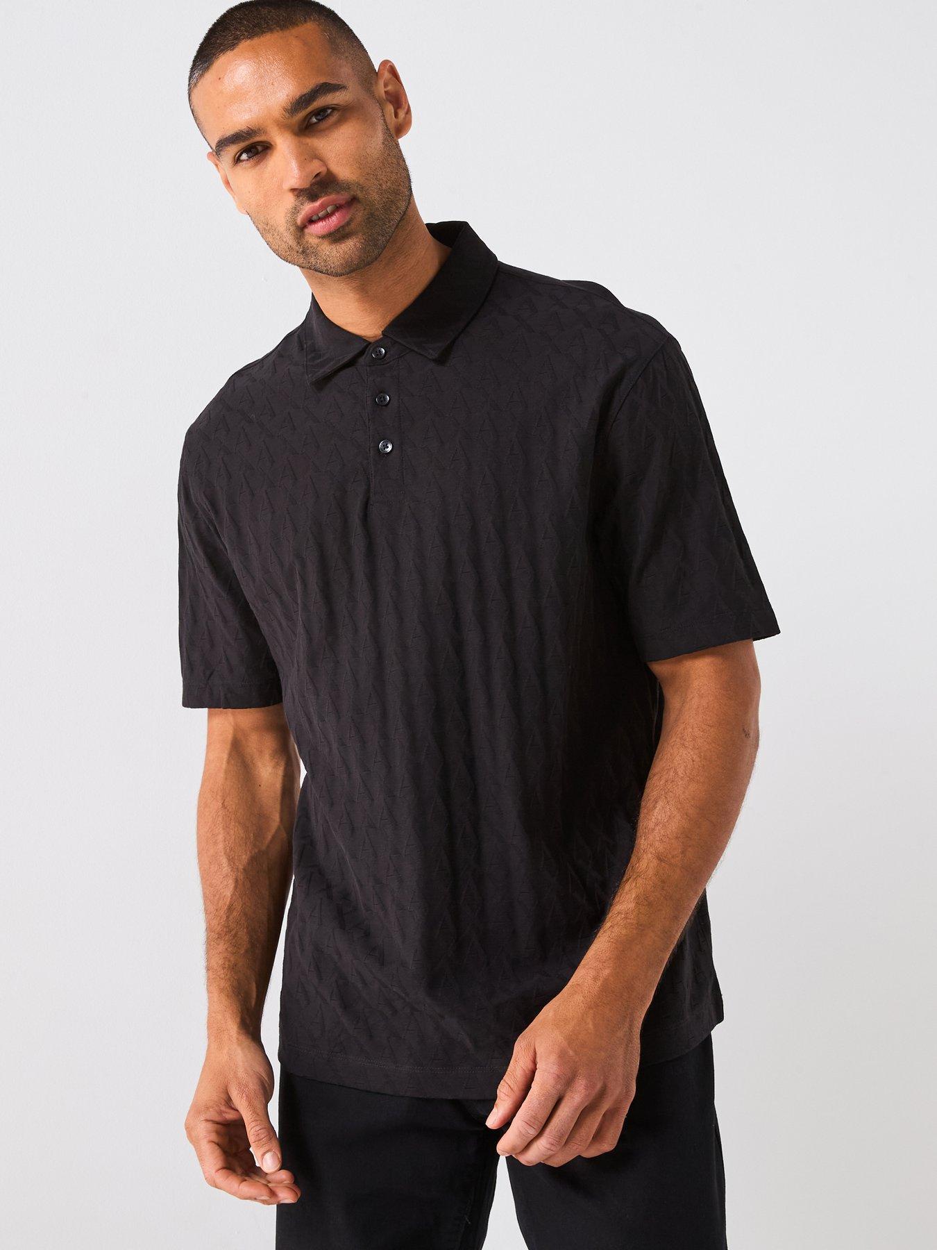 armani-exchange-jacquard-all-over-monogram-polo-shirt-black