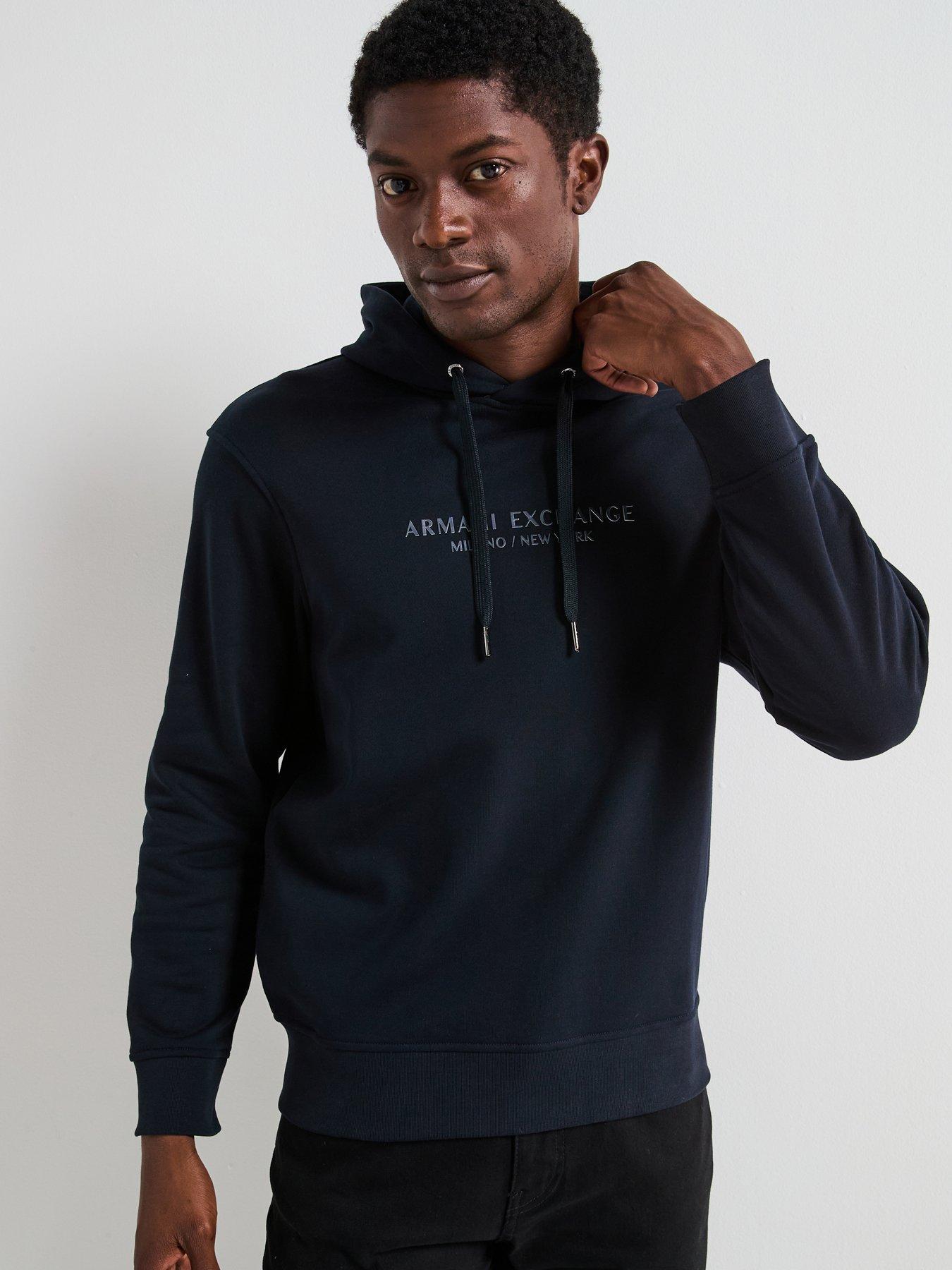 Armani Exchange 3D Ny Milan Logo Overhead Hoodie - Navy